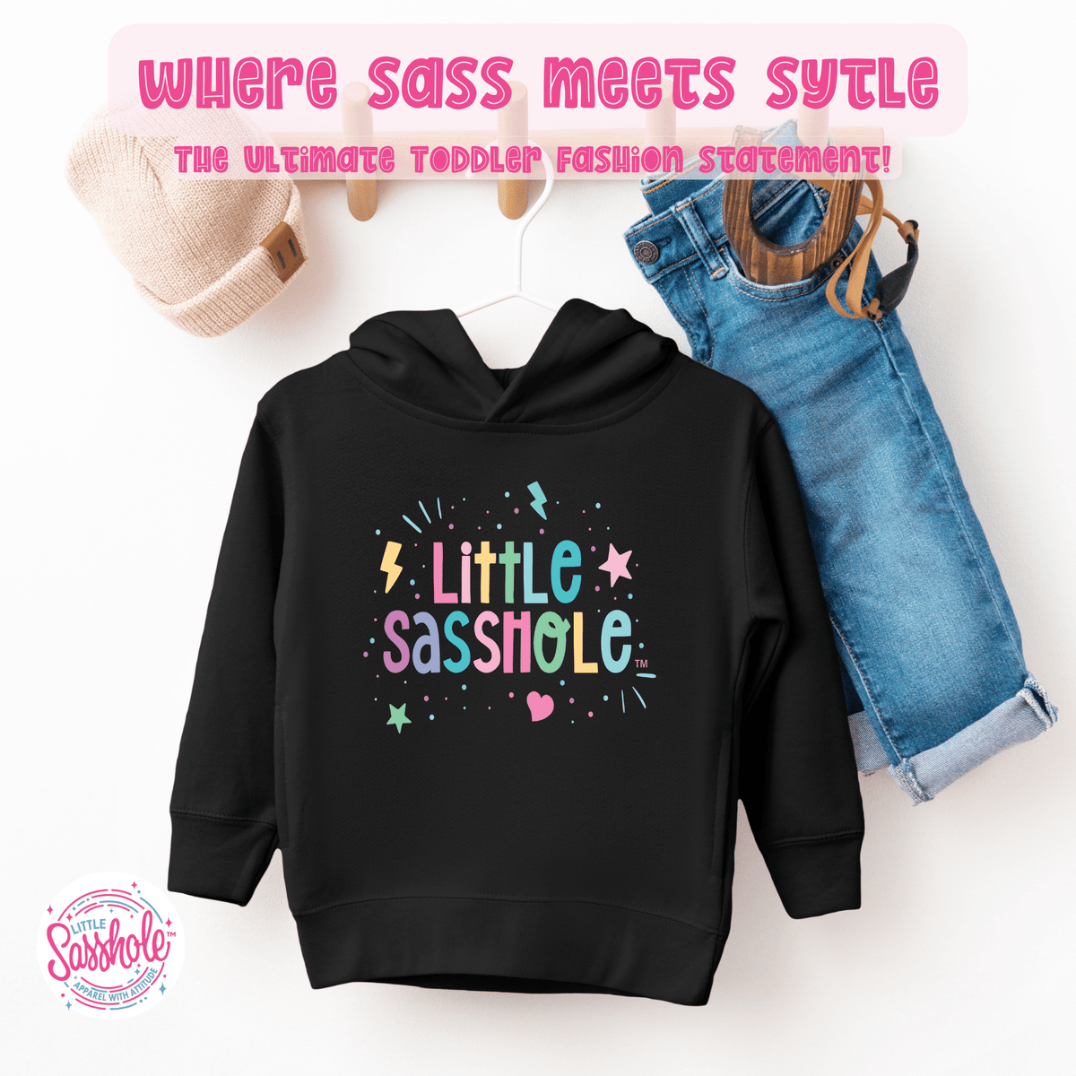 Hoodie Hoodlum in the Making: Little Sasshole™ Toddler Pullover Fleece Hoodie - Sasshole®