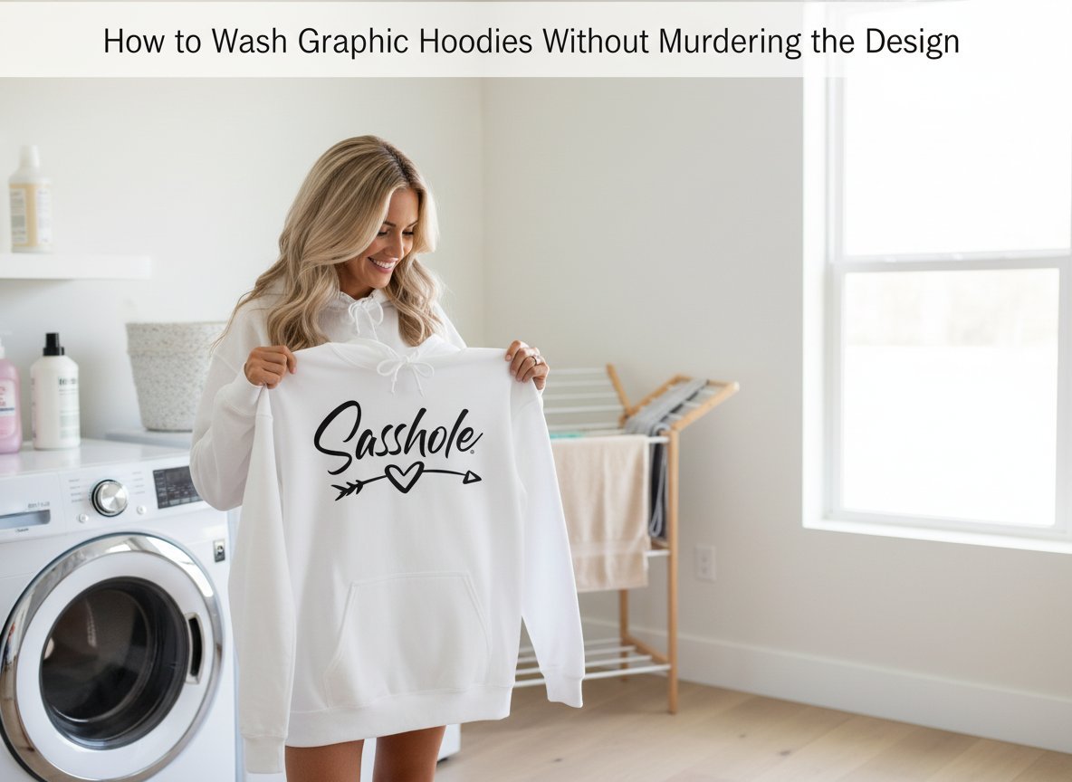 Image of How to Wash Graphic Hoodies Without Murdering the Design - Sasshole®