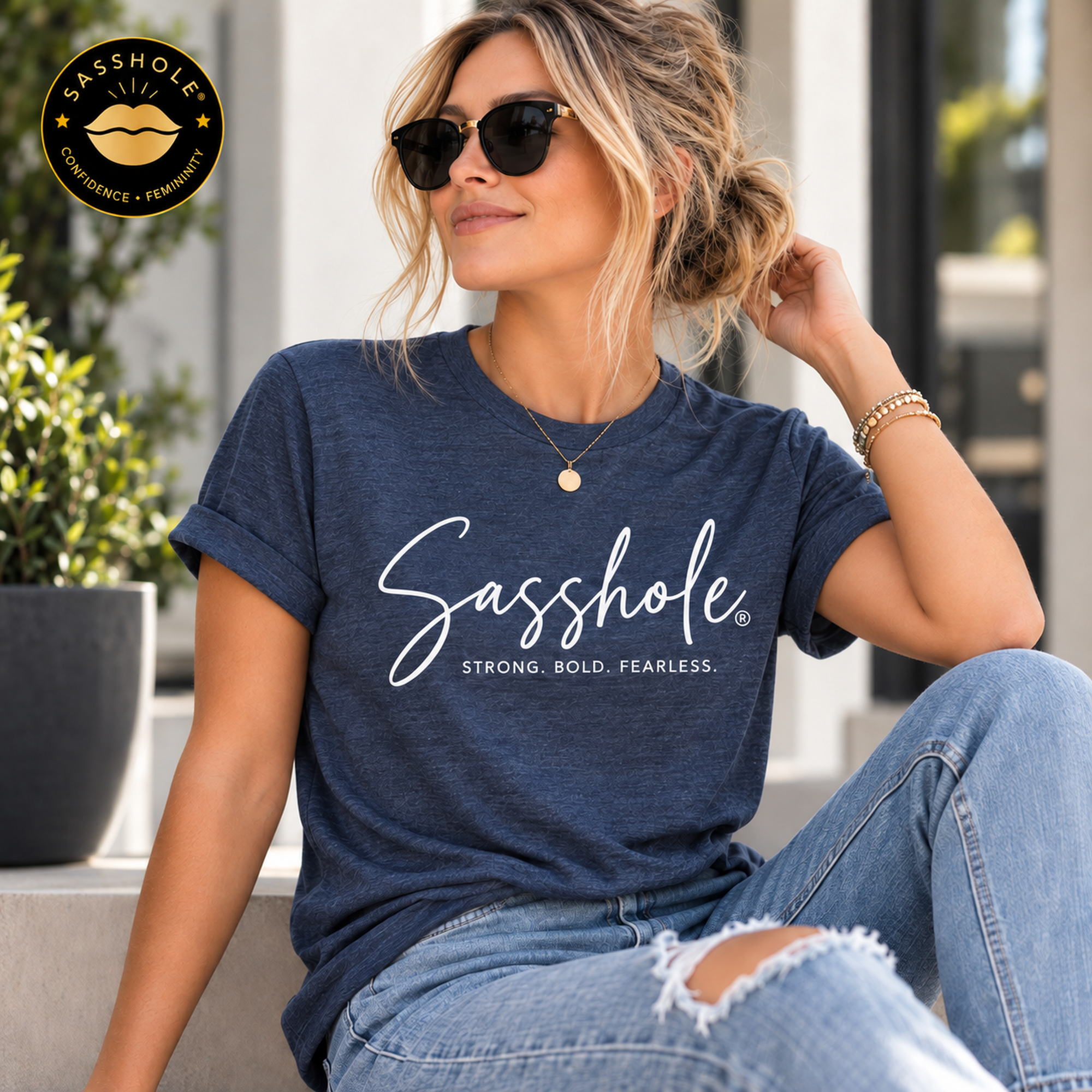 Image of Strong. Bold. Fearless. — Women’s Graphic Tee | Sasshole®