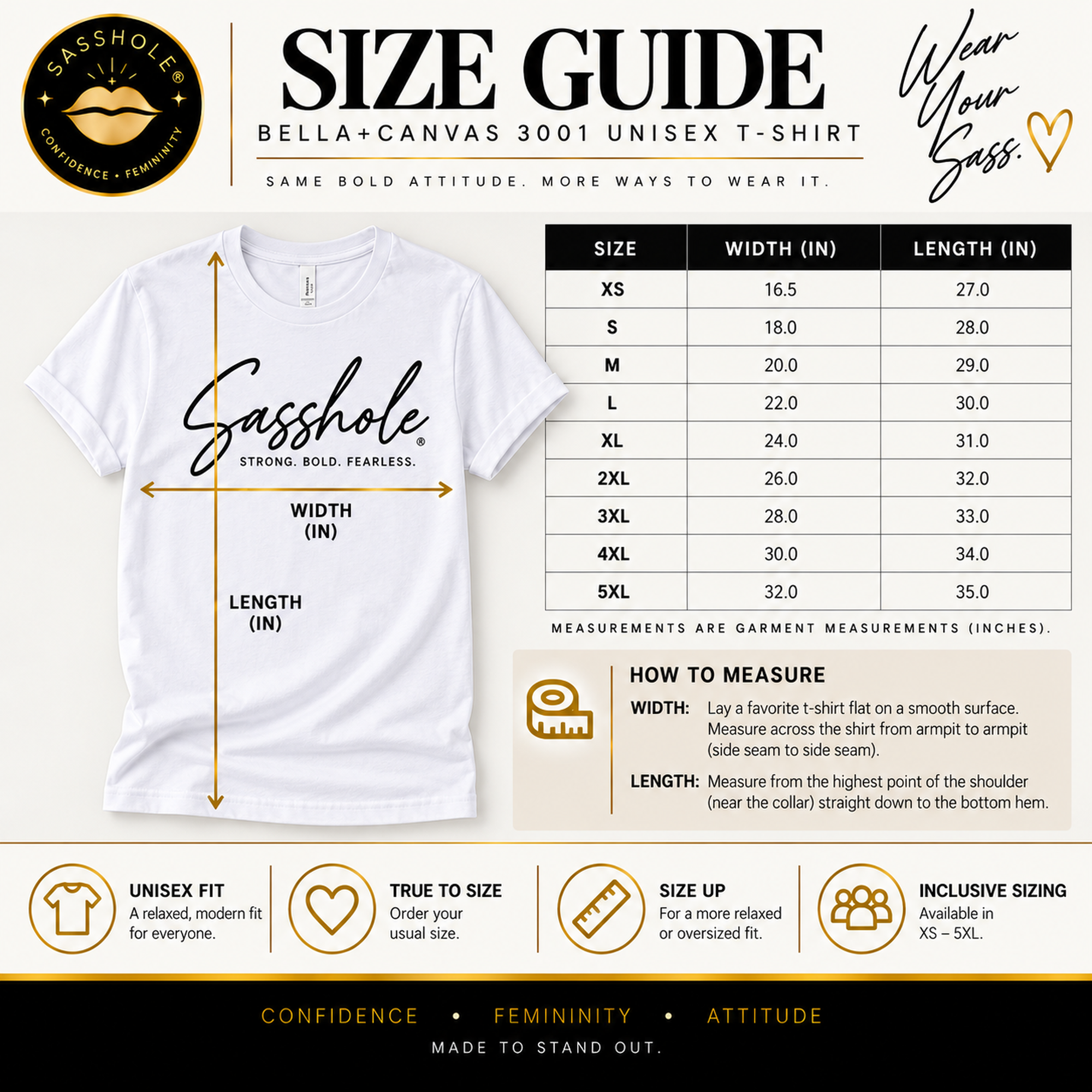 Image of Strong. Bold. Fearless. — Women’s Graphic Tee | Sasshole®