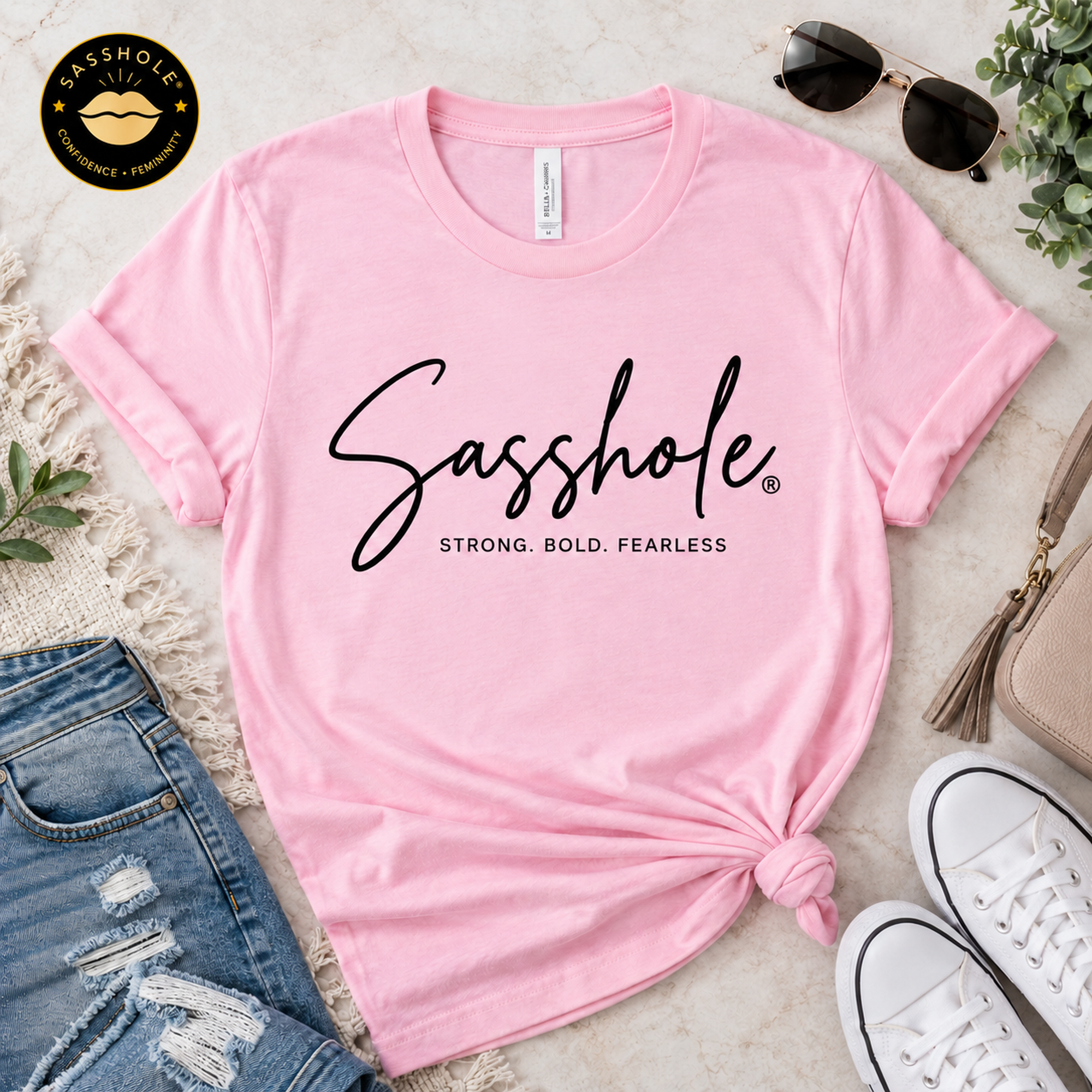 Image of Strong. Bold. Fearless. — Women’s Graphic Tee | Sasshole®