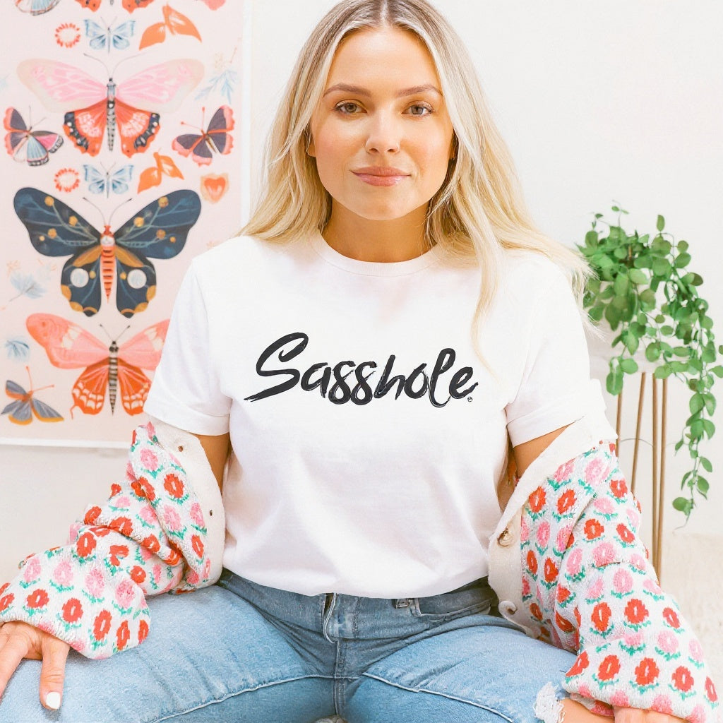 Sasshole Signature Women’s T-Shirt – Funny Graphic Tee for Bold Everyday Style