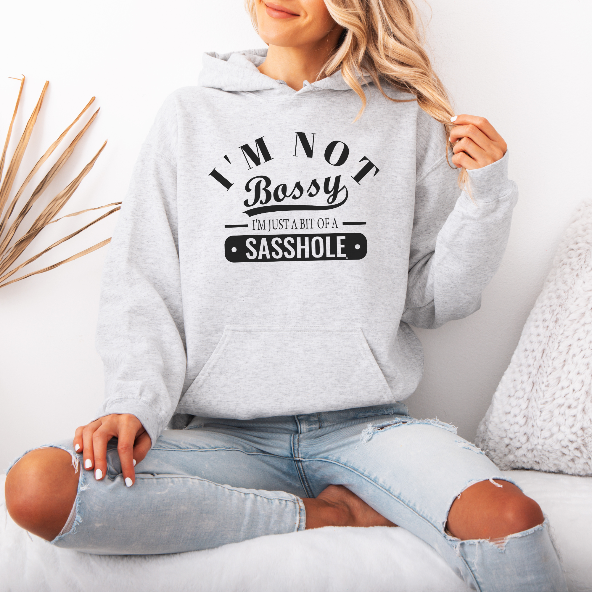 Image of Sasshole® Women’s Hoodie – “I’m Not Bossy” Funny Graphic Pullover