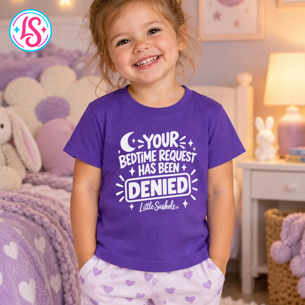 Your Bedtime Request Has Been Denied — Toddler Graphic Tee | Little Sasshole®