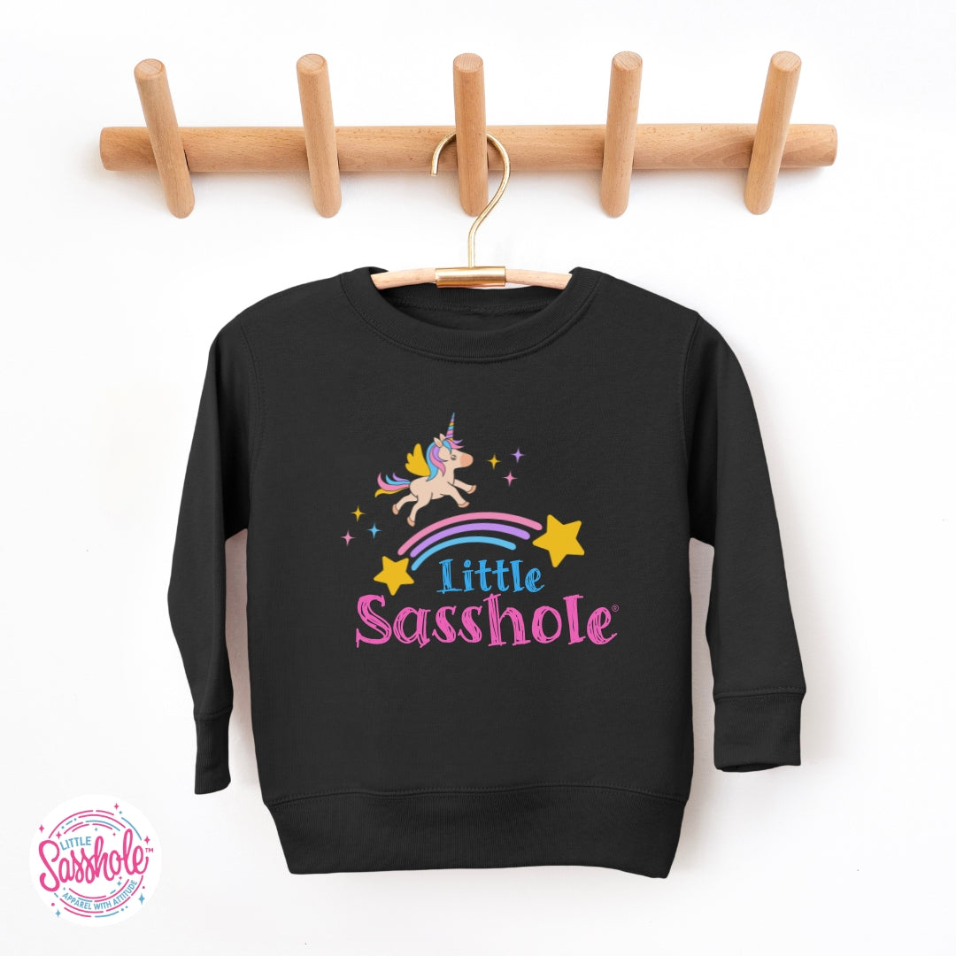 Little Sasshole™ Unicorn Rainbow Toddler Sweatshirt – Cute, Cozy & Full of Sparkle Attitude