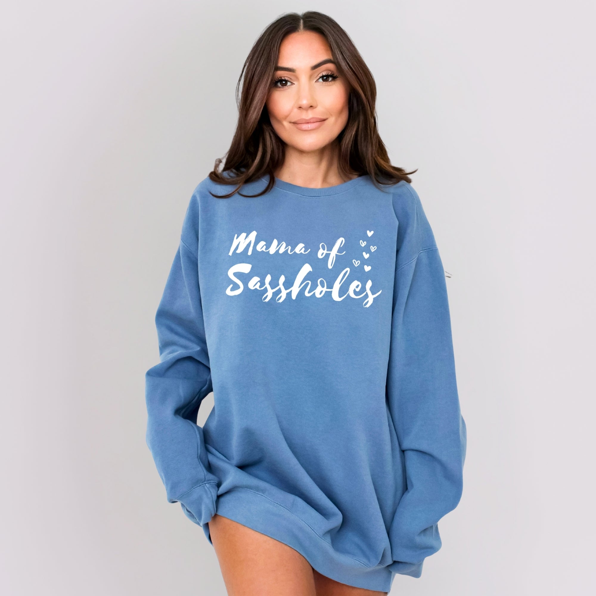 Image of Mama of Sassholes Comfort Colors® Sweatshirt – Funny Mom Pullover for Sassy Women