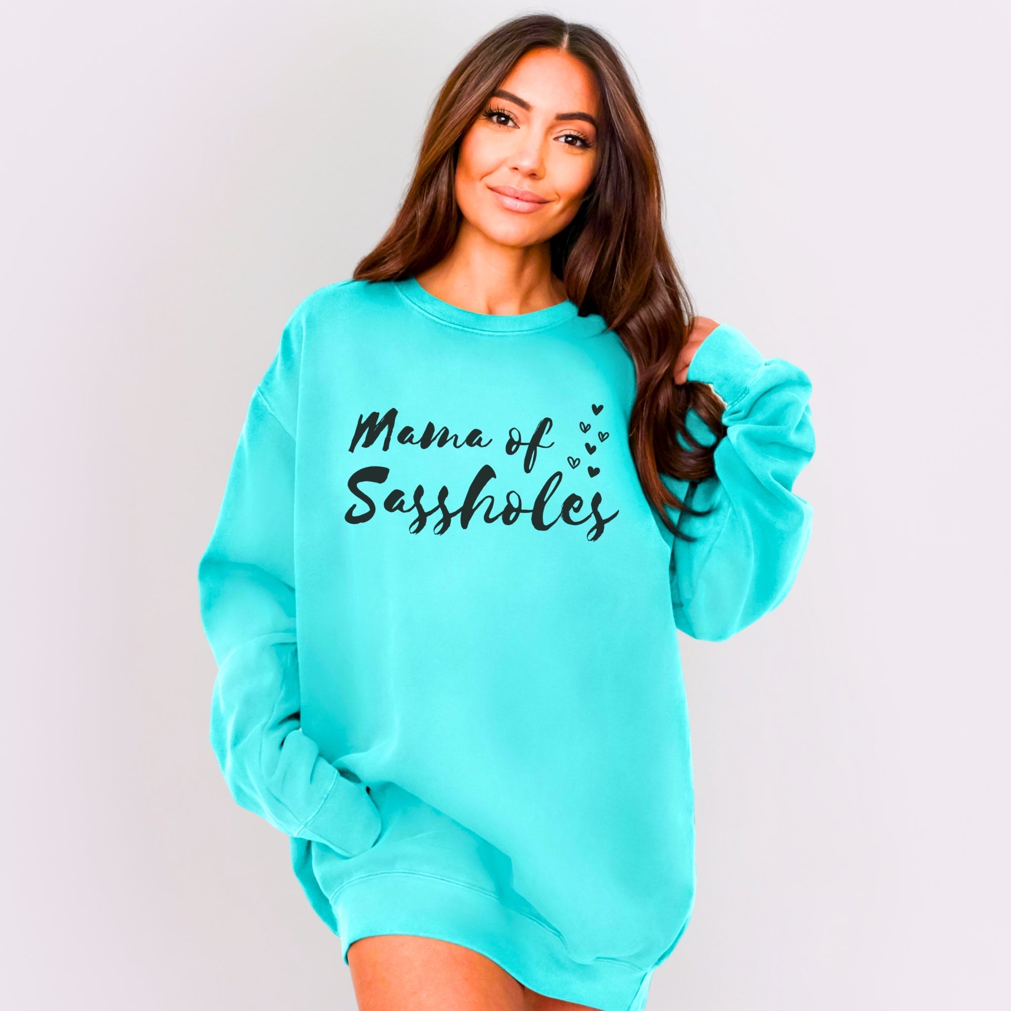 Image of Mama of Sassholes Comfort Colors® Sweatshirt – Funny Mom Pullover for Sassy Women