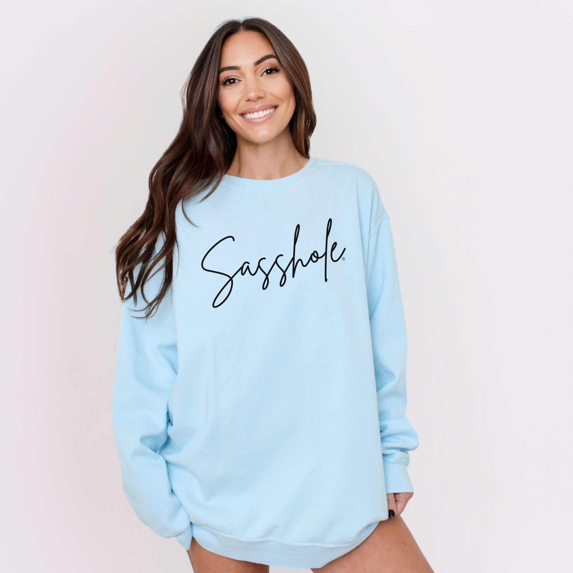 Sasshole Women’s Relaxed Fit Graphic Sweatshirt – Comfort Colors® Funny Pullover