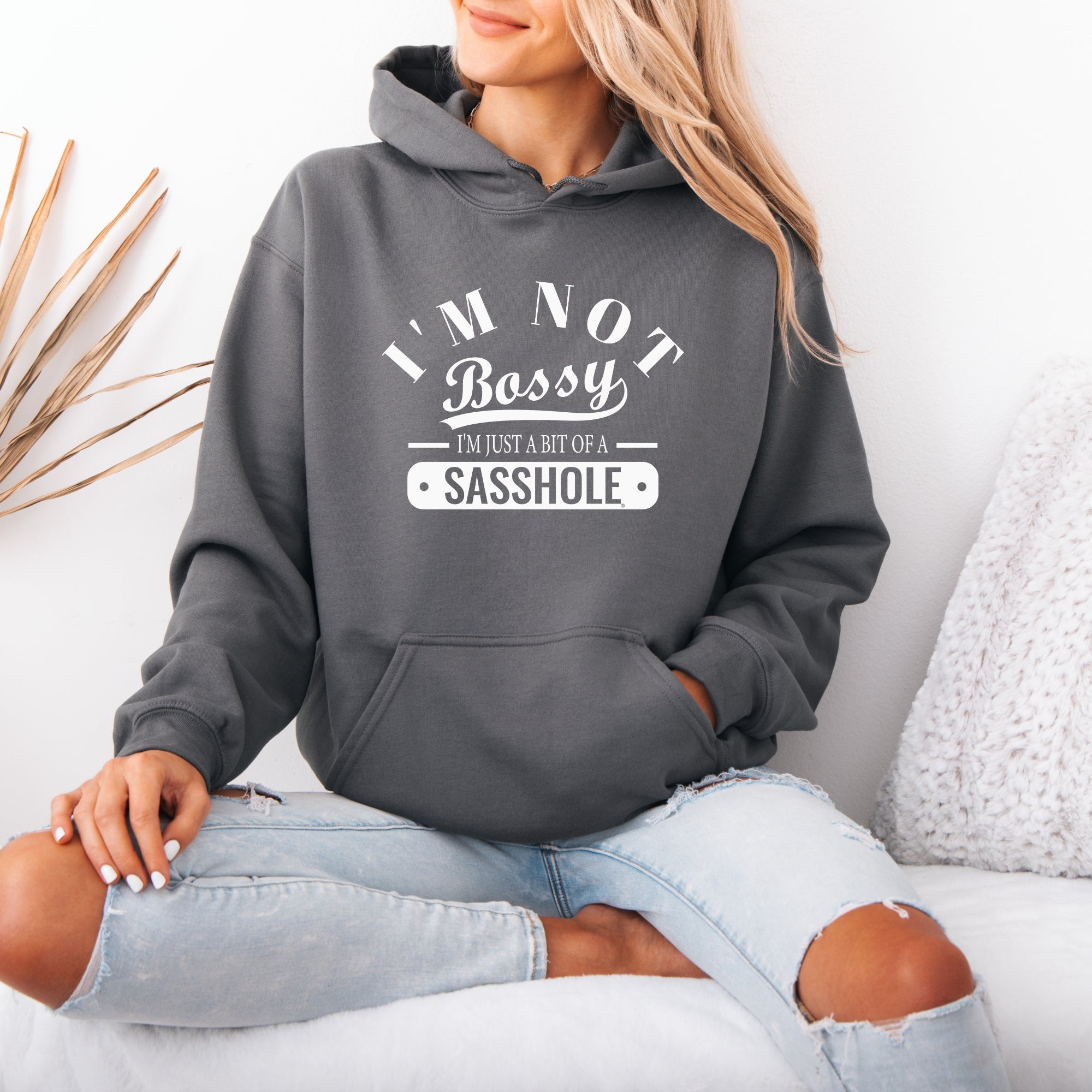 Image of Sasshole® Women’s Hoodie – “I’m Not Bossy” Funny Graphic Pullover