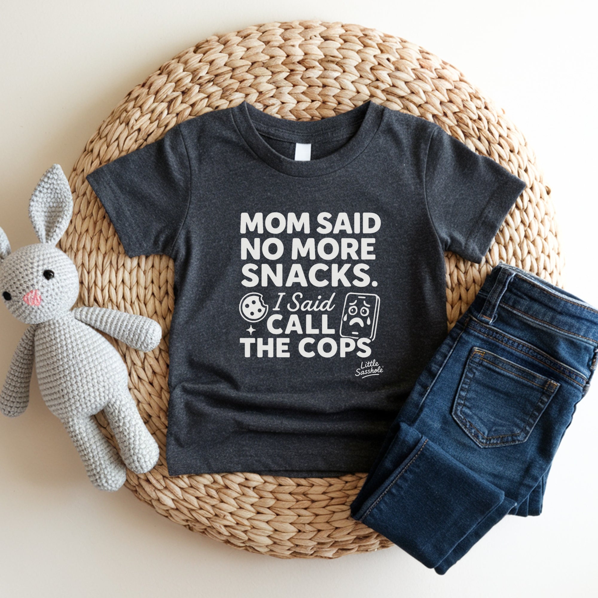 Image of “No More Snacks? I’m Calling the Cops” – Little Sasshole Kids Tee