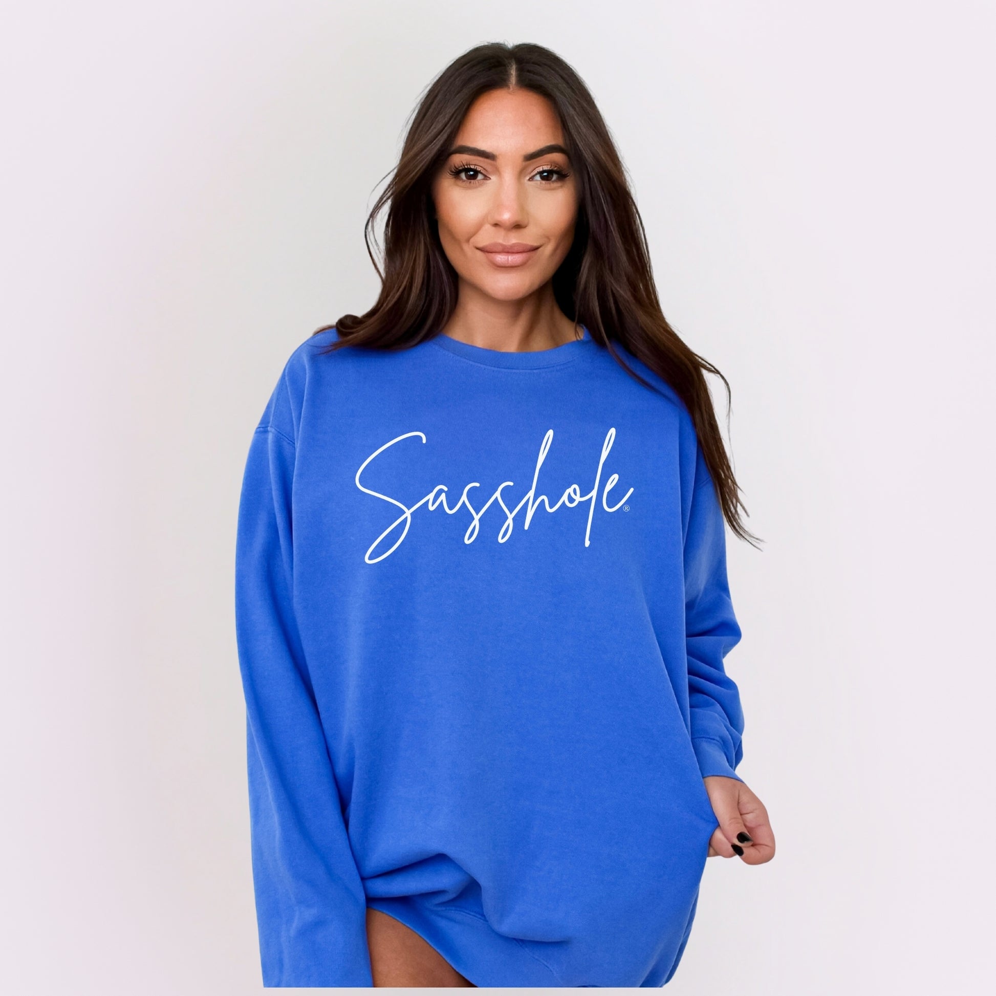 Sasshole Women’s Relaxed Fit Graphic Sweatshirt – Comfort Colors® Funny Pullover