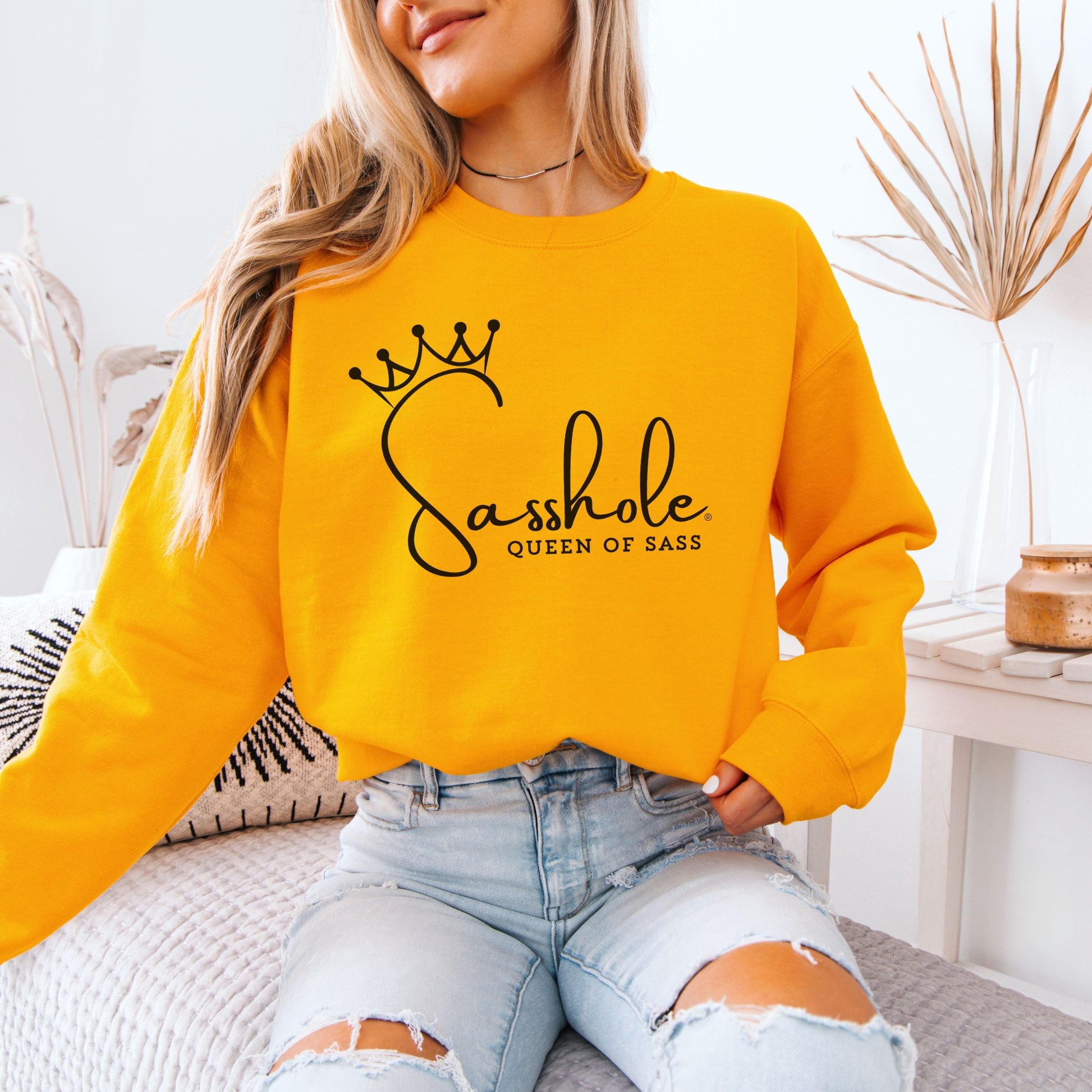 Sass in Charge: Sasshole - Queen of Sass Women's Graphic Sweatshirts