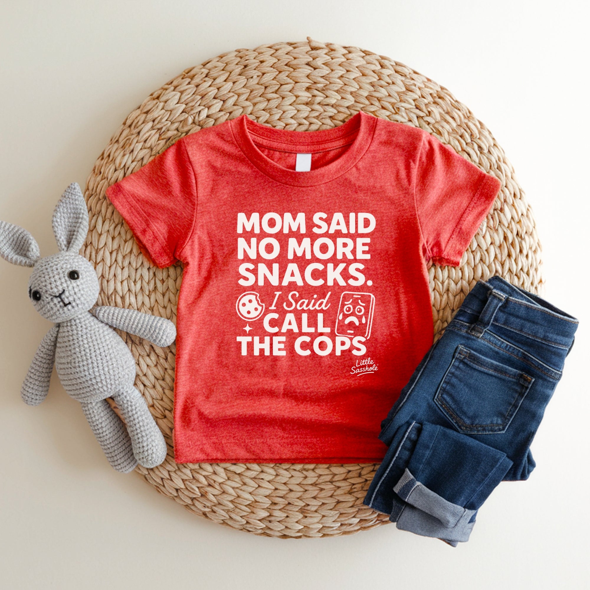 Image of “No More Snacks? I’m Calling the Cops” – Little Sasshole Kids Tee