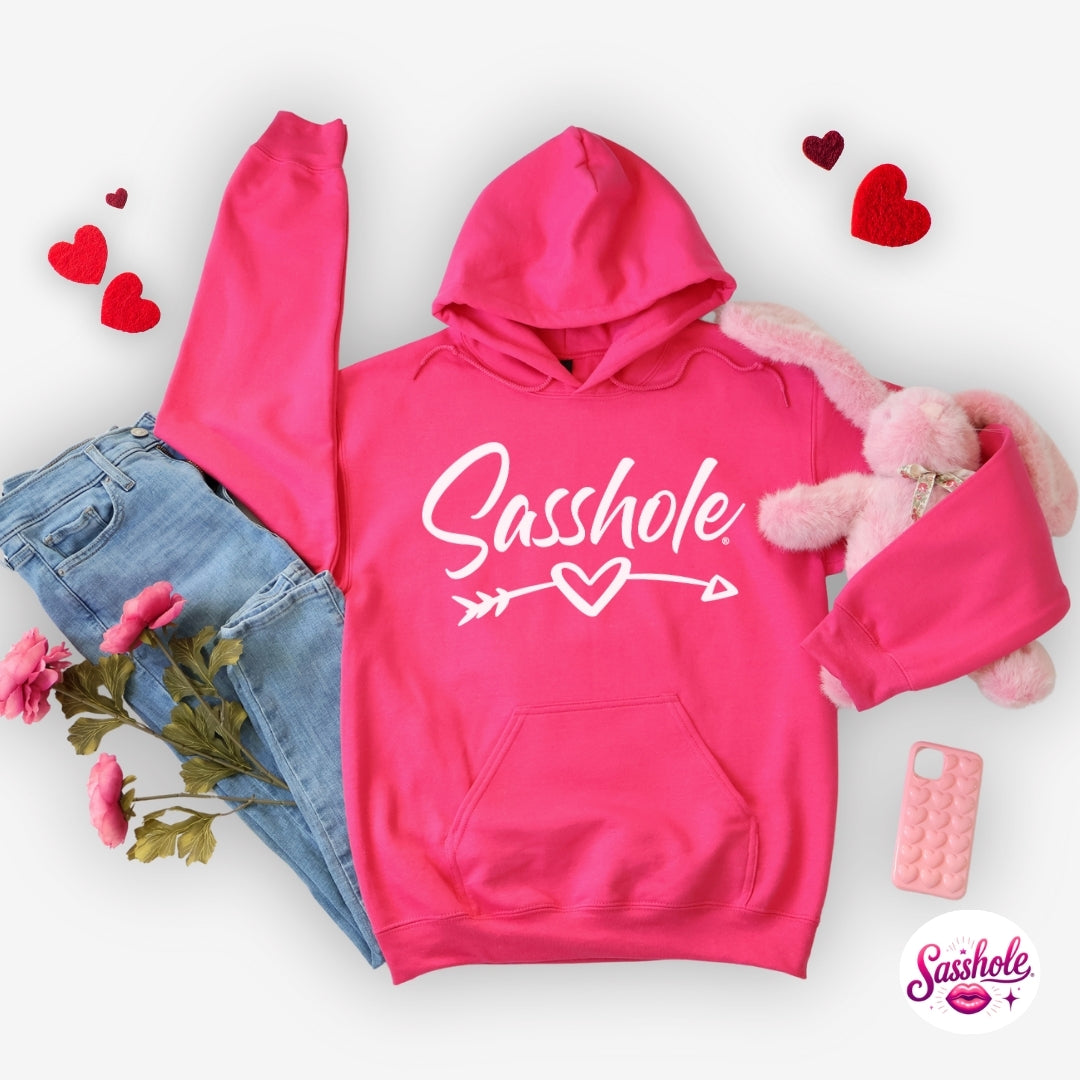 Funny Valentine Hoodie – Sasshole Heart Arrow Women’s Hoodie