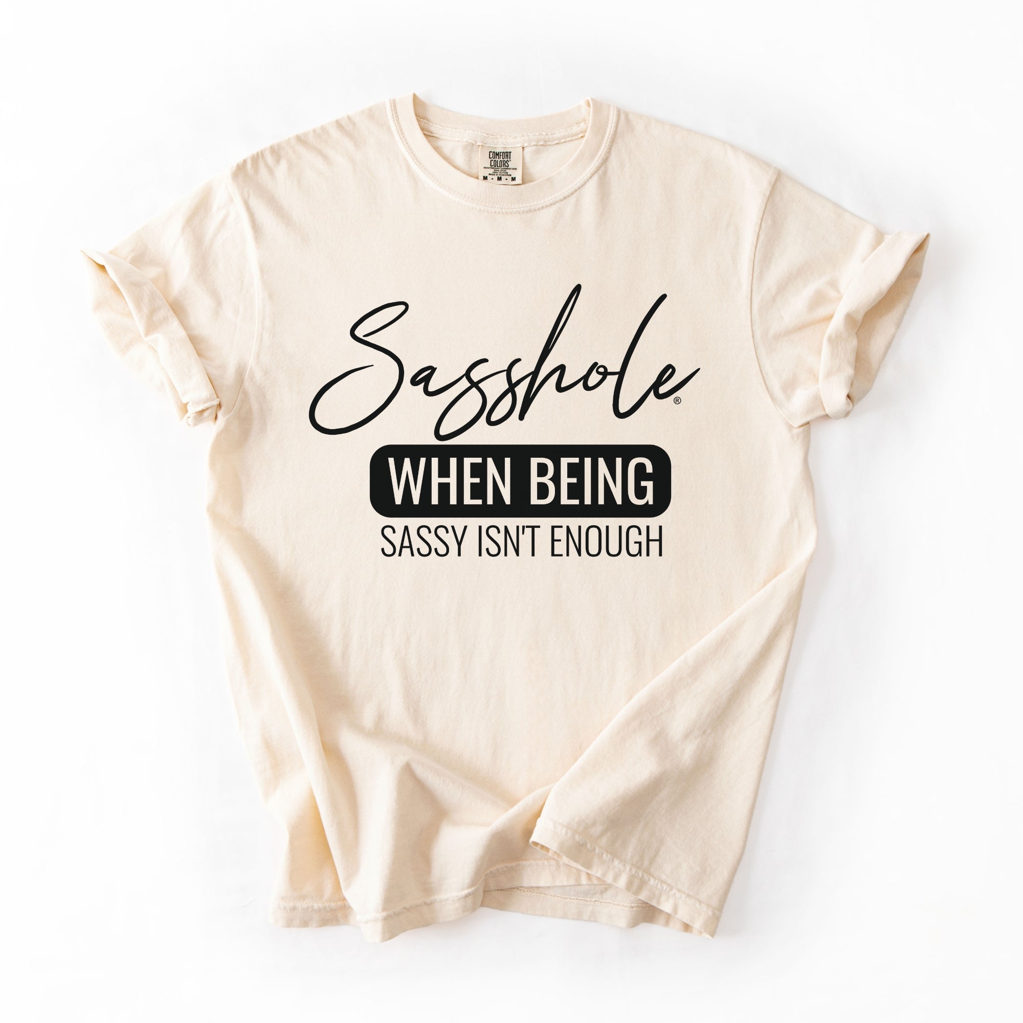 Image of Sasshole “When Being Sassy Isn’t Enough” Comfort Colors® Tee – Bold Graphic T-Shirt