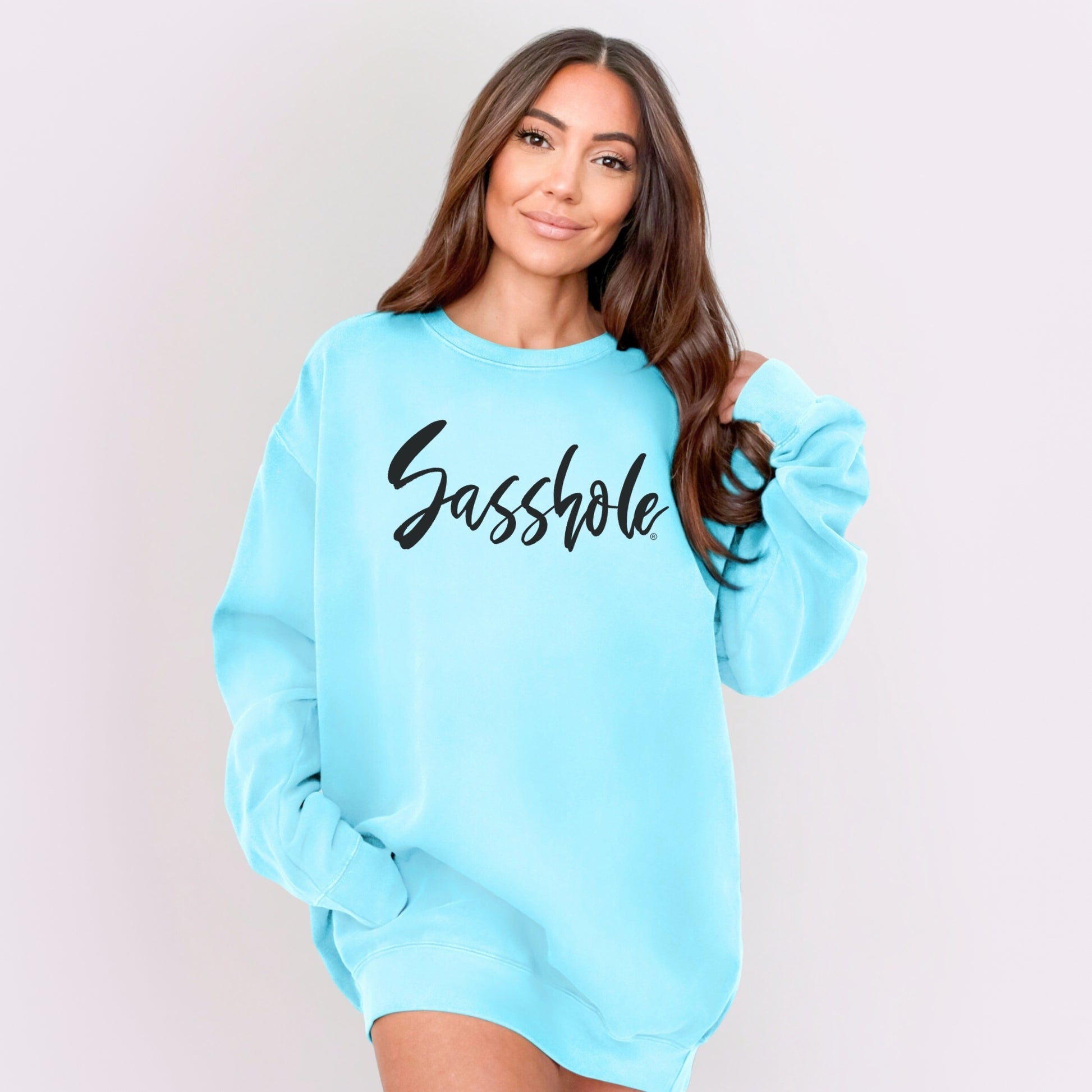 Sasshole Women’s Relaxed Fit Comfort Colors® Sweatshirt – Funny Graphic Pullover