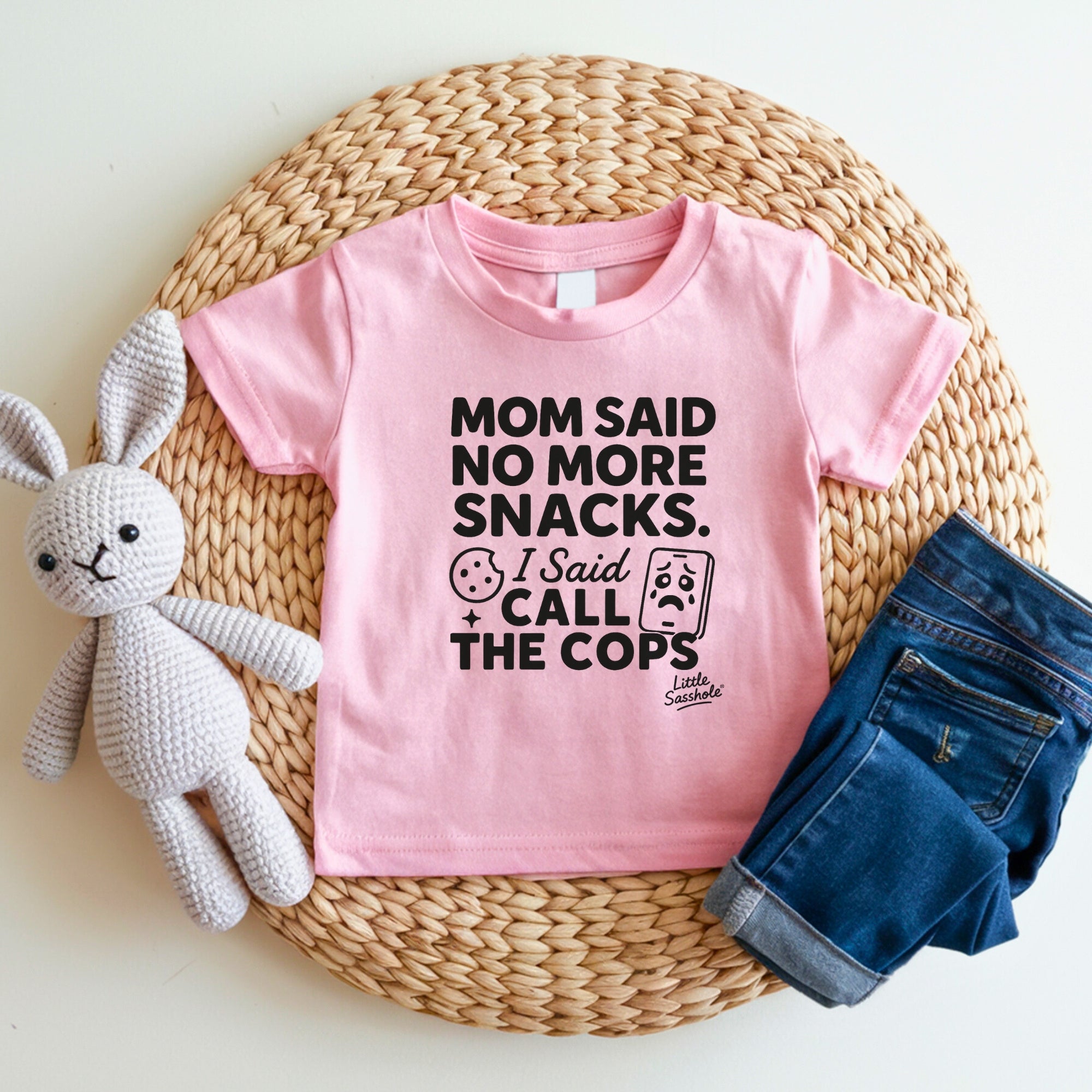 “No More Snacks? I’m Calling the Cops” – Little Sasshole Kids Tee