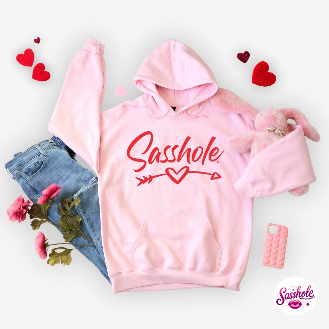 Funny Valentine Hoodie – Sasshole Heart Arrow Women’s Hoodie