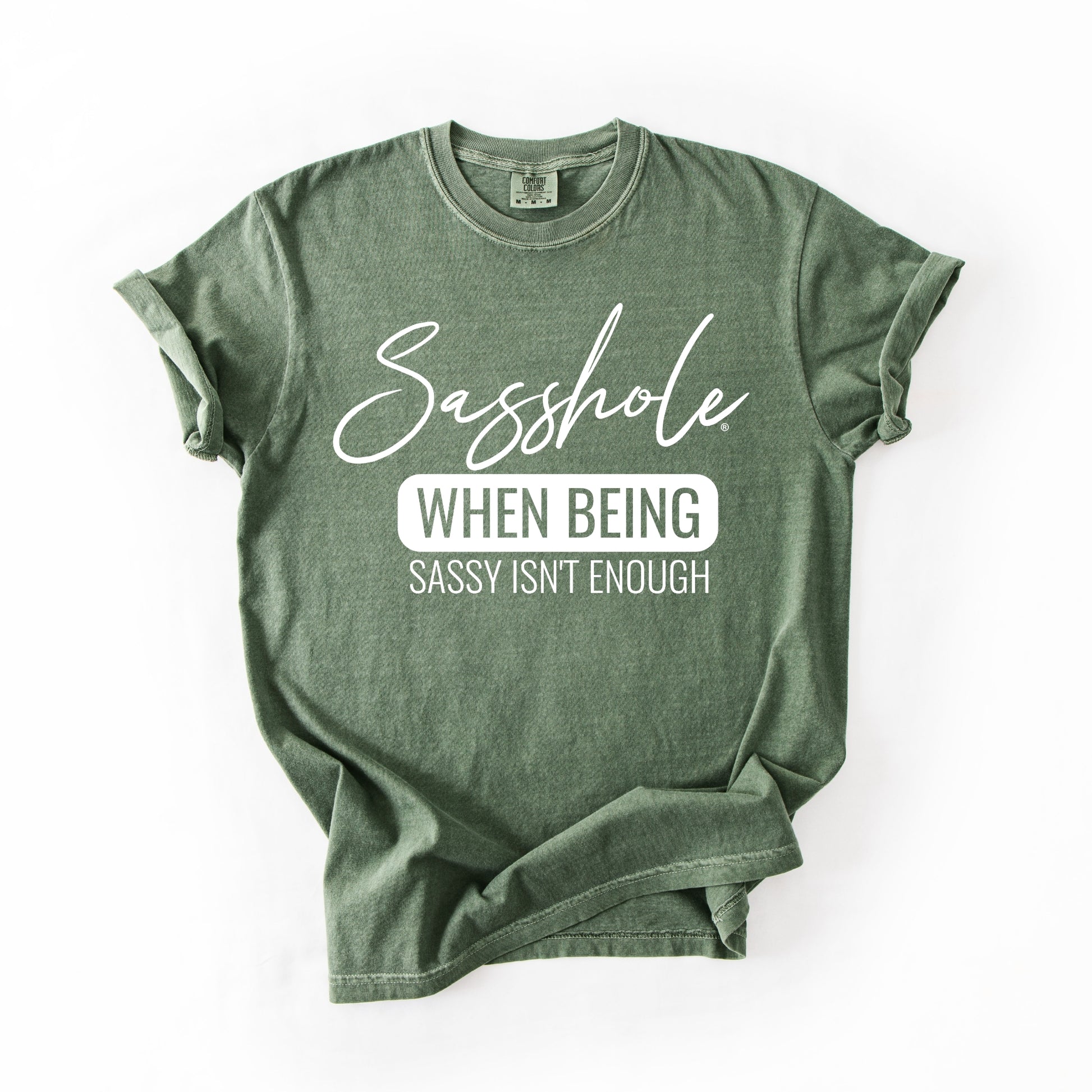 Sasshole “When Being Sassy Isn’t Enough” Comfort Colors® Tee – Bold Graphic T-Shirt