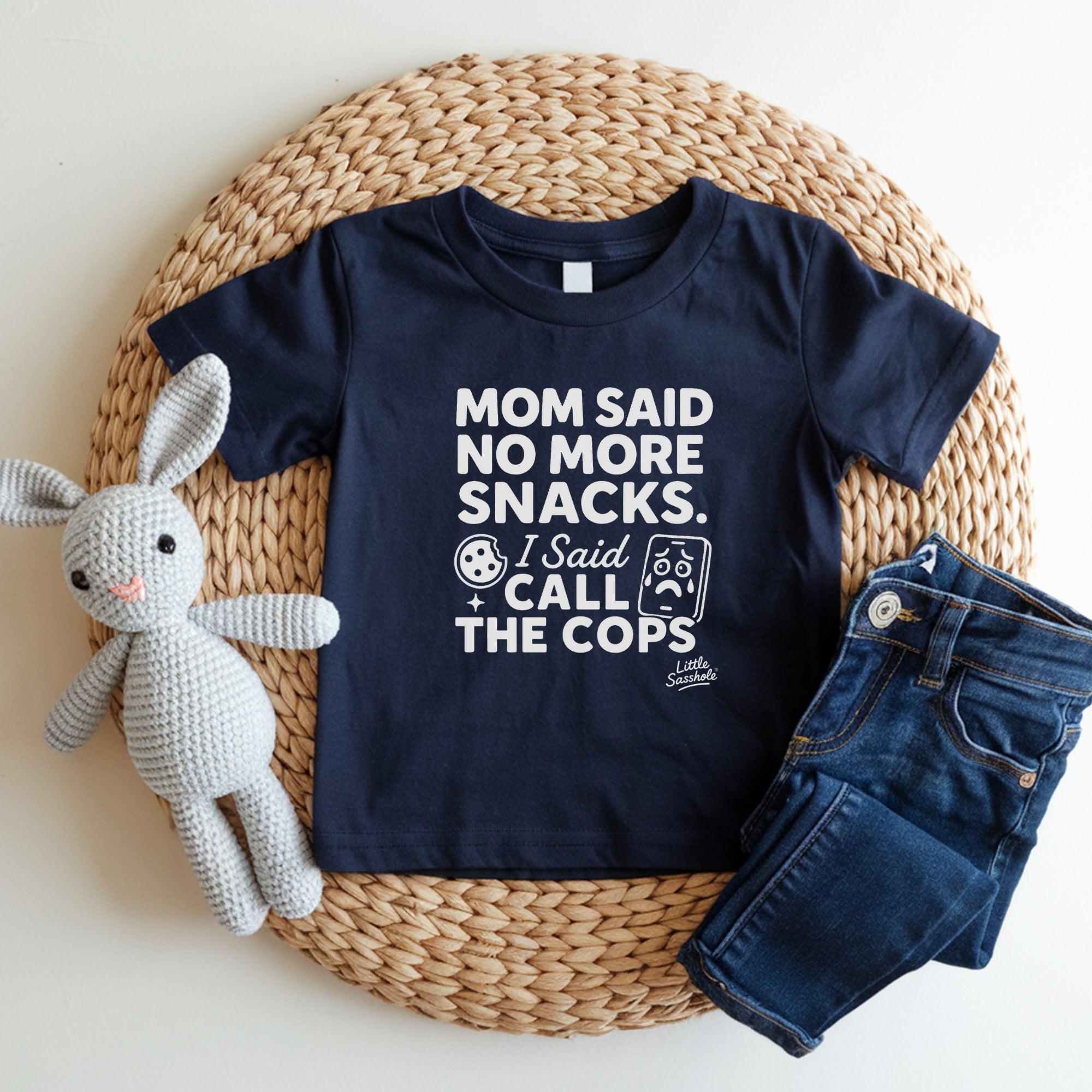 Image of “No More Snacks? I’m Calling the Cops” – Little Sasshole Kids Tee