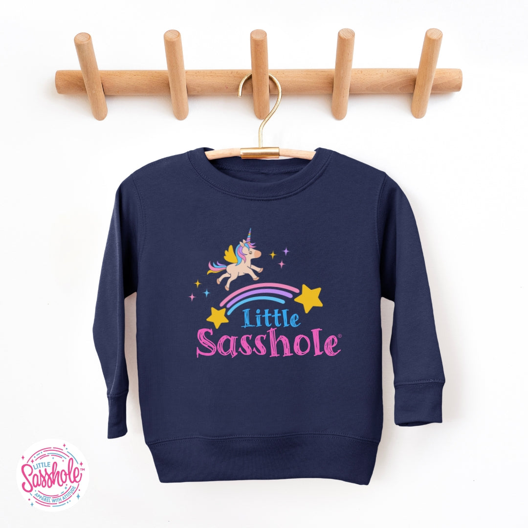 Little Sasshole™ Unicorn Rainbow Toddler Sweatshirt – Cute, Cozy & Full of Sparkle Attitude