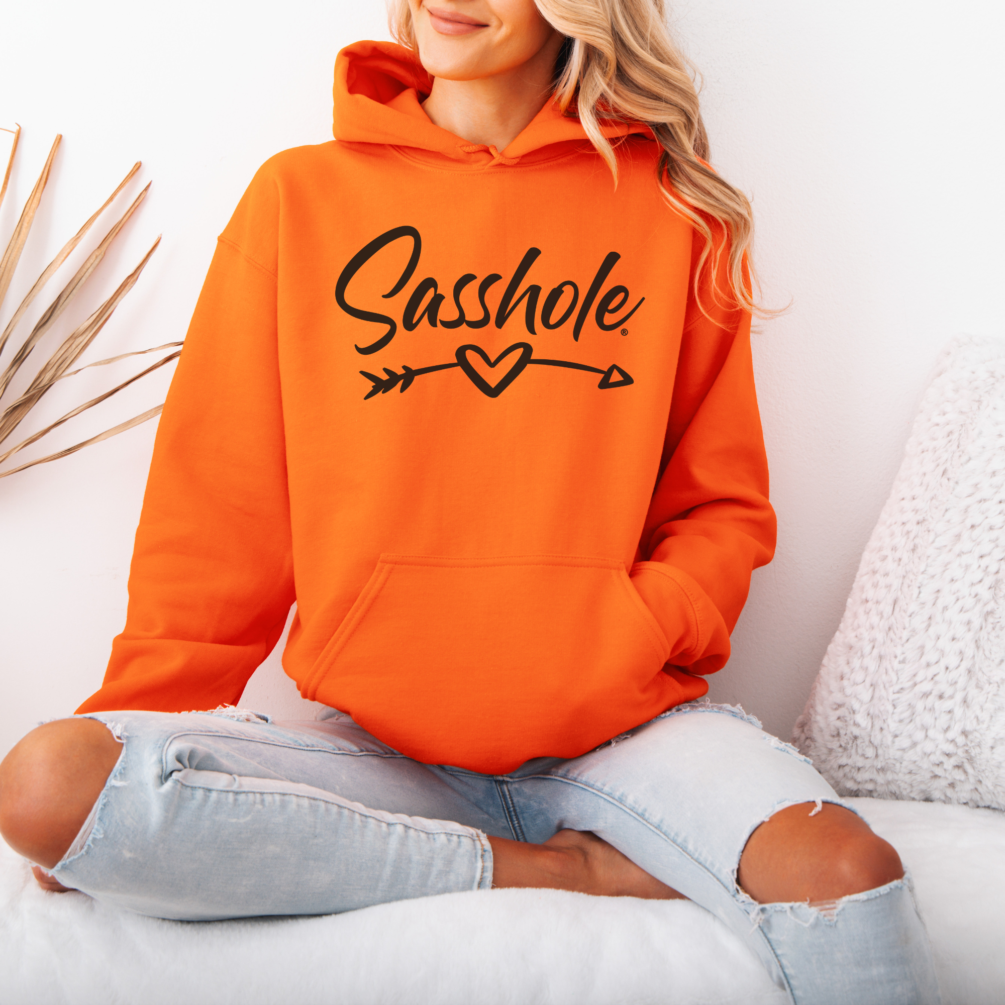 Sasshole® Women’s Hoodie – Heart & Arrow Bold Graphic Pullover