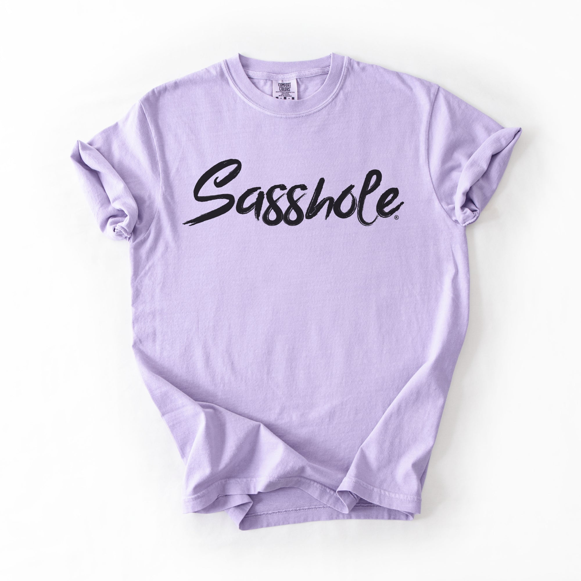 Image of Sasshole Women’s Comfort Colors® Tee – Bold Logo Funny Graphic T-Shirt, Relaxed Fit Statement Shirt