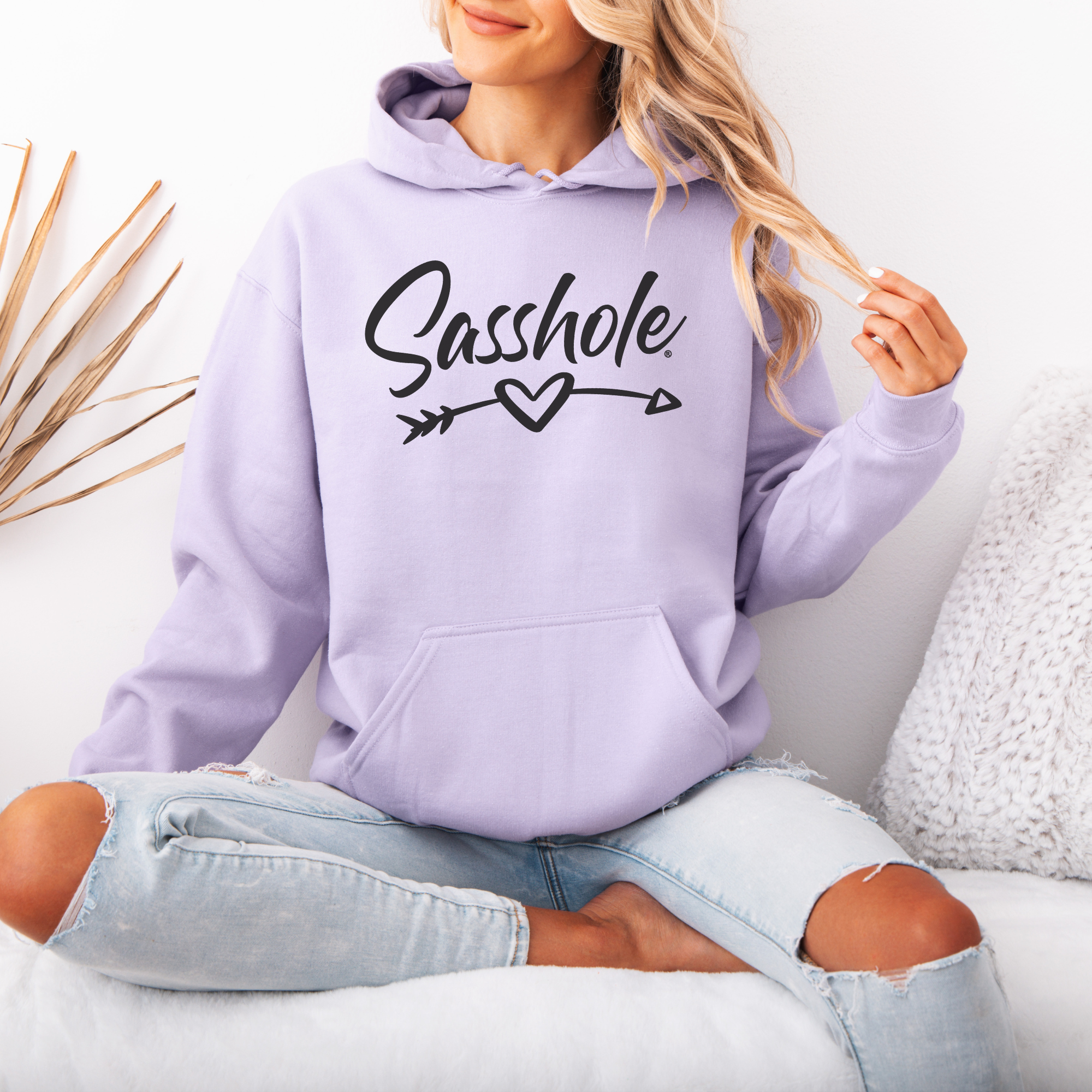 Sasshole® Women’s Hoodie – Heart & Arrow Bold Graphic Pullover