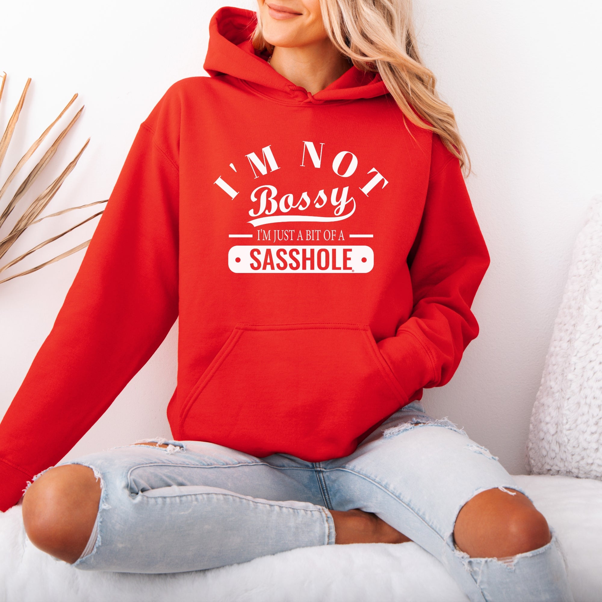 Image of Sasshole® Women’s Hoodie – “I’m Not Bossy” Funny Graphic Pullover