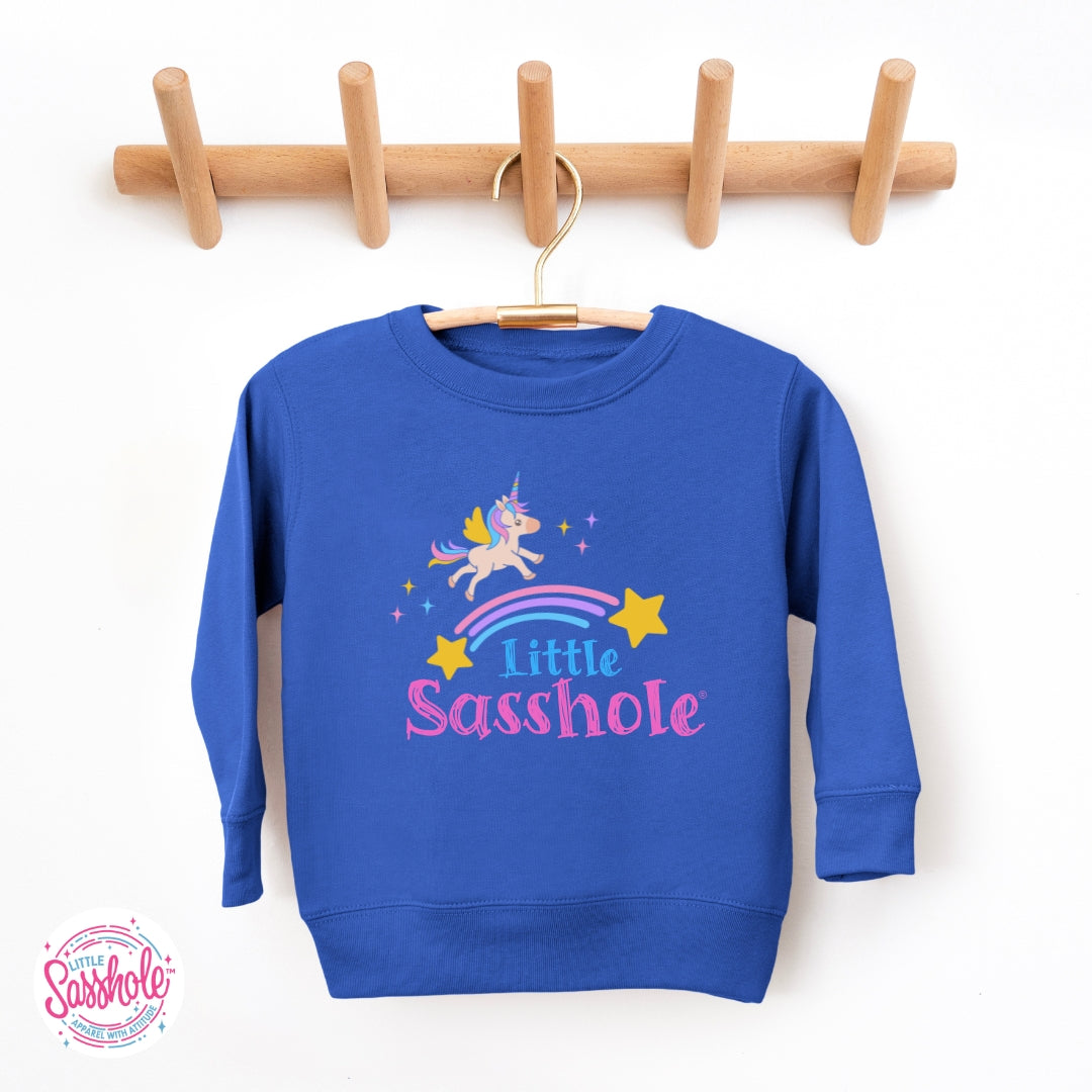 Little Sasshole™ Unicorn Rainbow Toddler Sweatshirt – Cute, Cozy & Full of Sparkle Attitude