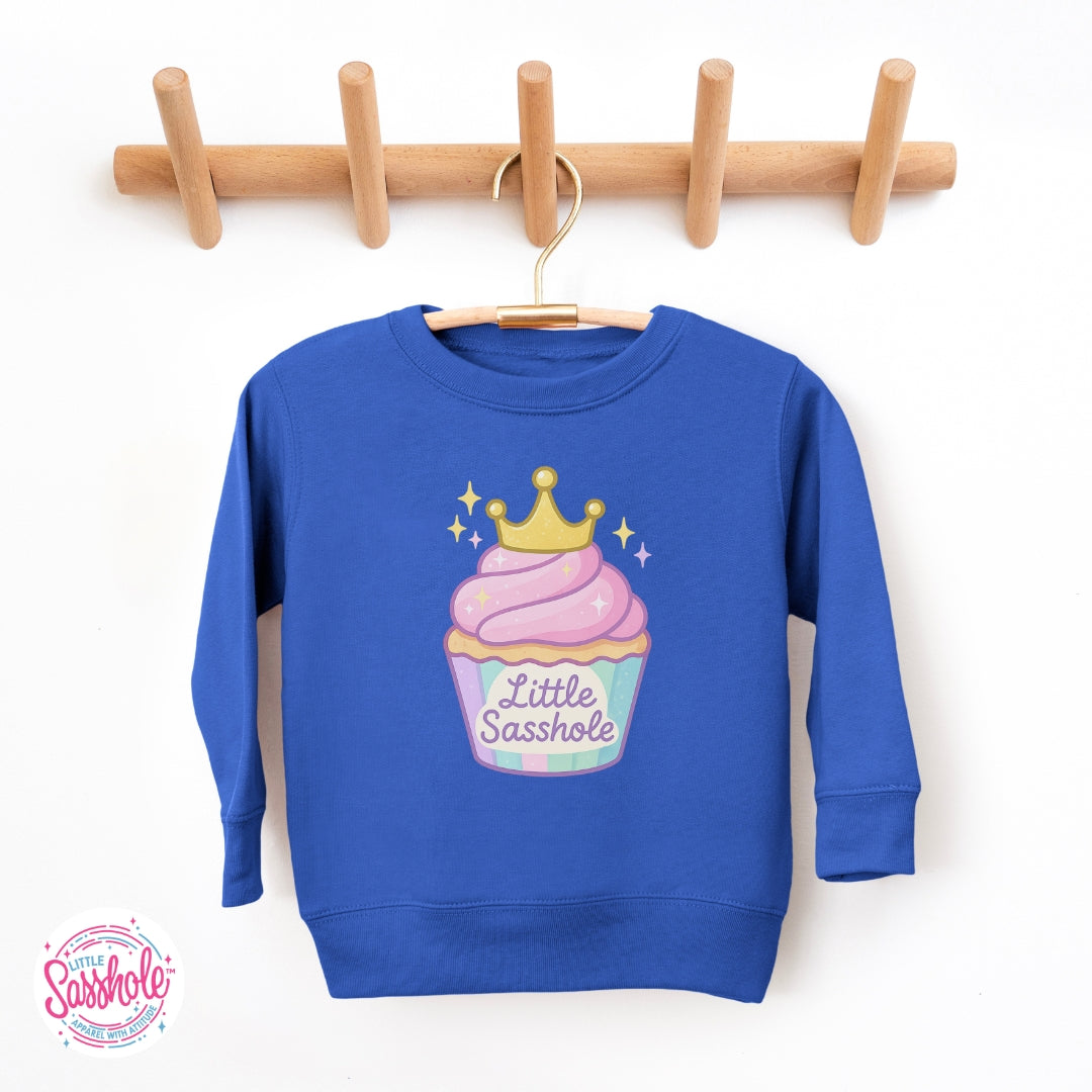 Little Sasshole™ Cupcake Crown Toddler Sweatshirt – Cute, Cozy & Sweet with Sass