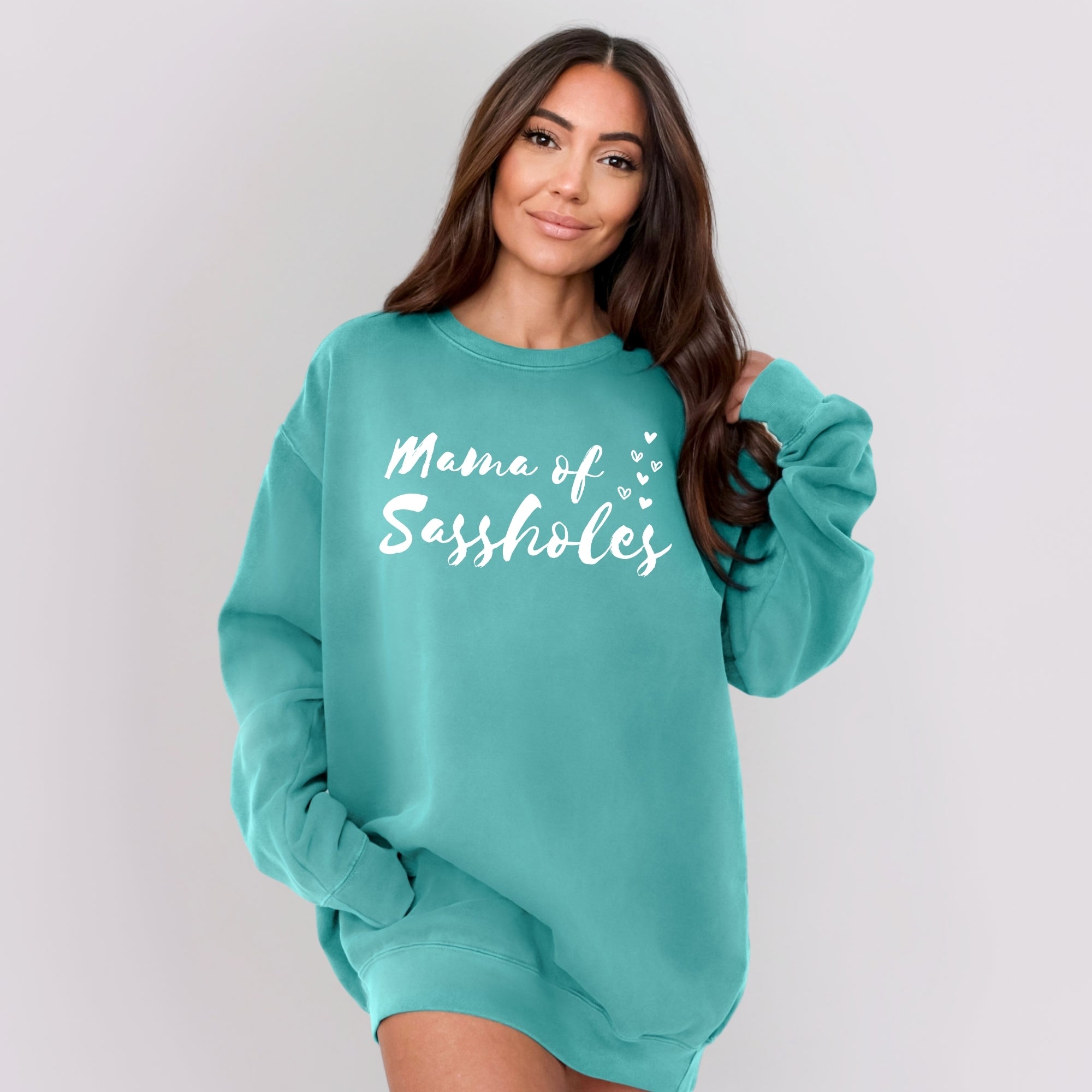 Image of Mama of Sassholes Comfort Colors® Sweatshirt – Funny Mom Pullover for Sassy Women