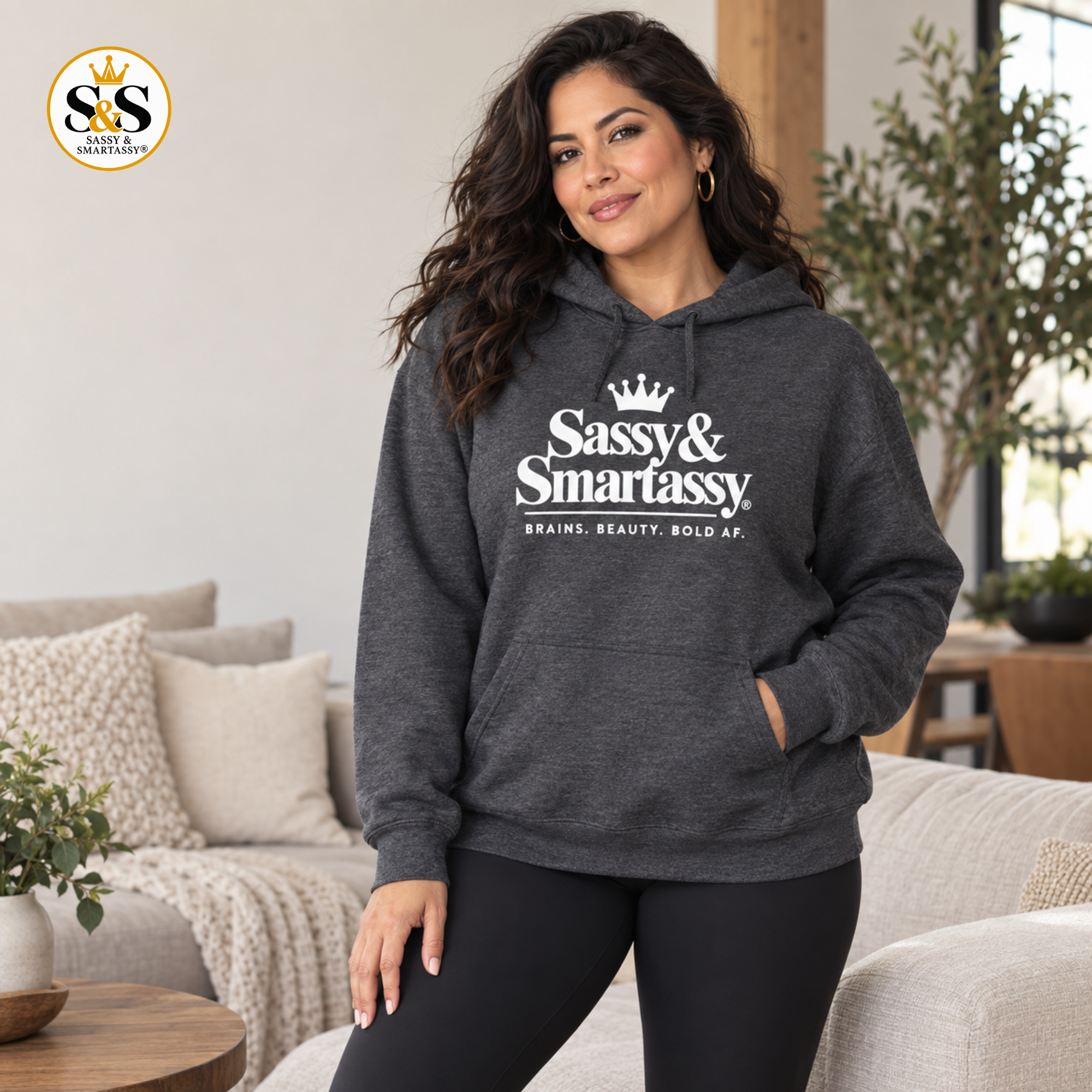Image of Sassy & Smartassy® Signature Hoodie – Brains. Beauty. Bold AF.
