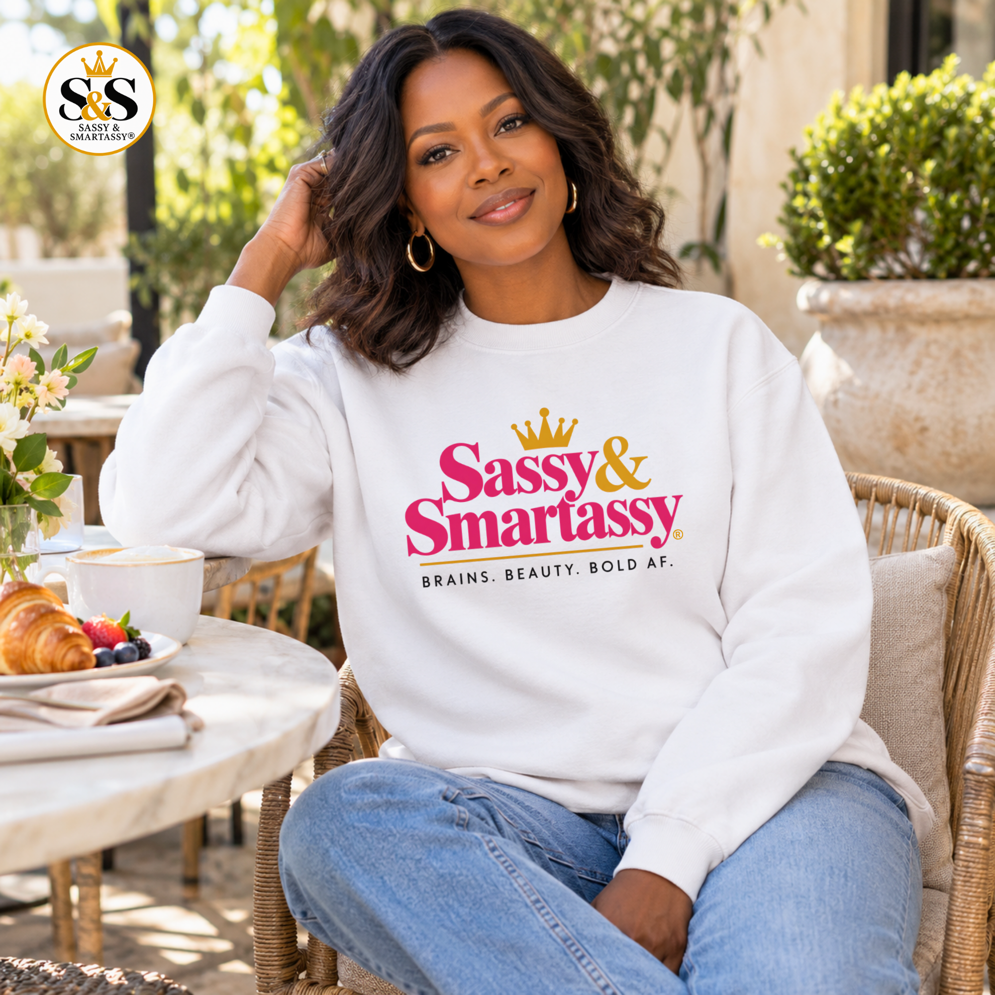 Image of Sassy & Smartassy® Signature Garment-Dyed Relaxed Fit Crewneck Sweatshirt