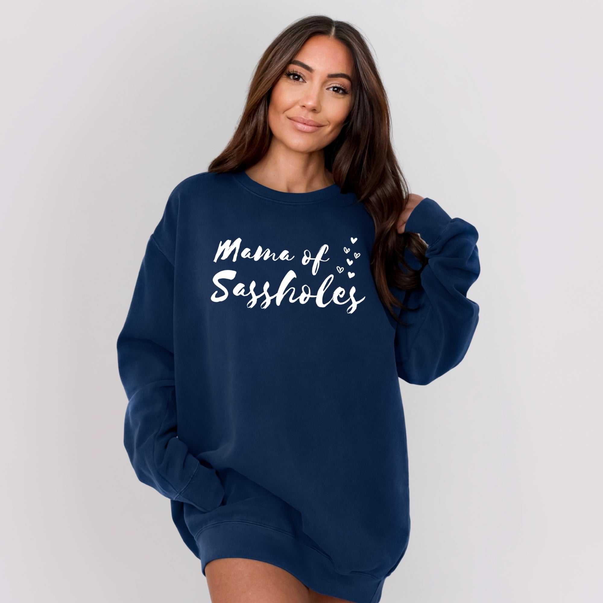 Image of Mama of Sassholes Comfort Colors® Sweatshirt – Funny Mom Pullover for Sassy Women