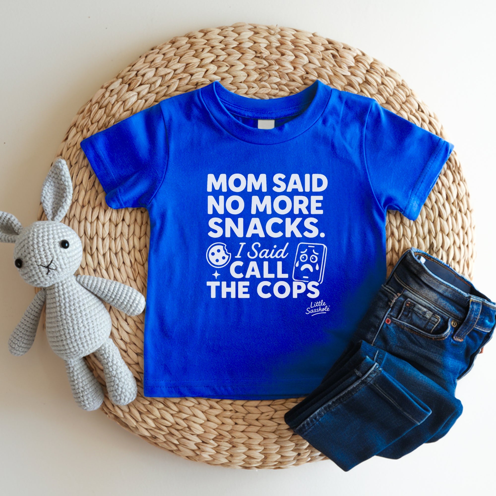 “No More Snacks? I’m Calling the Cops” – Little Sasshole Kids Tee