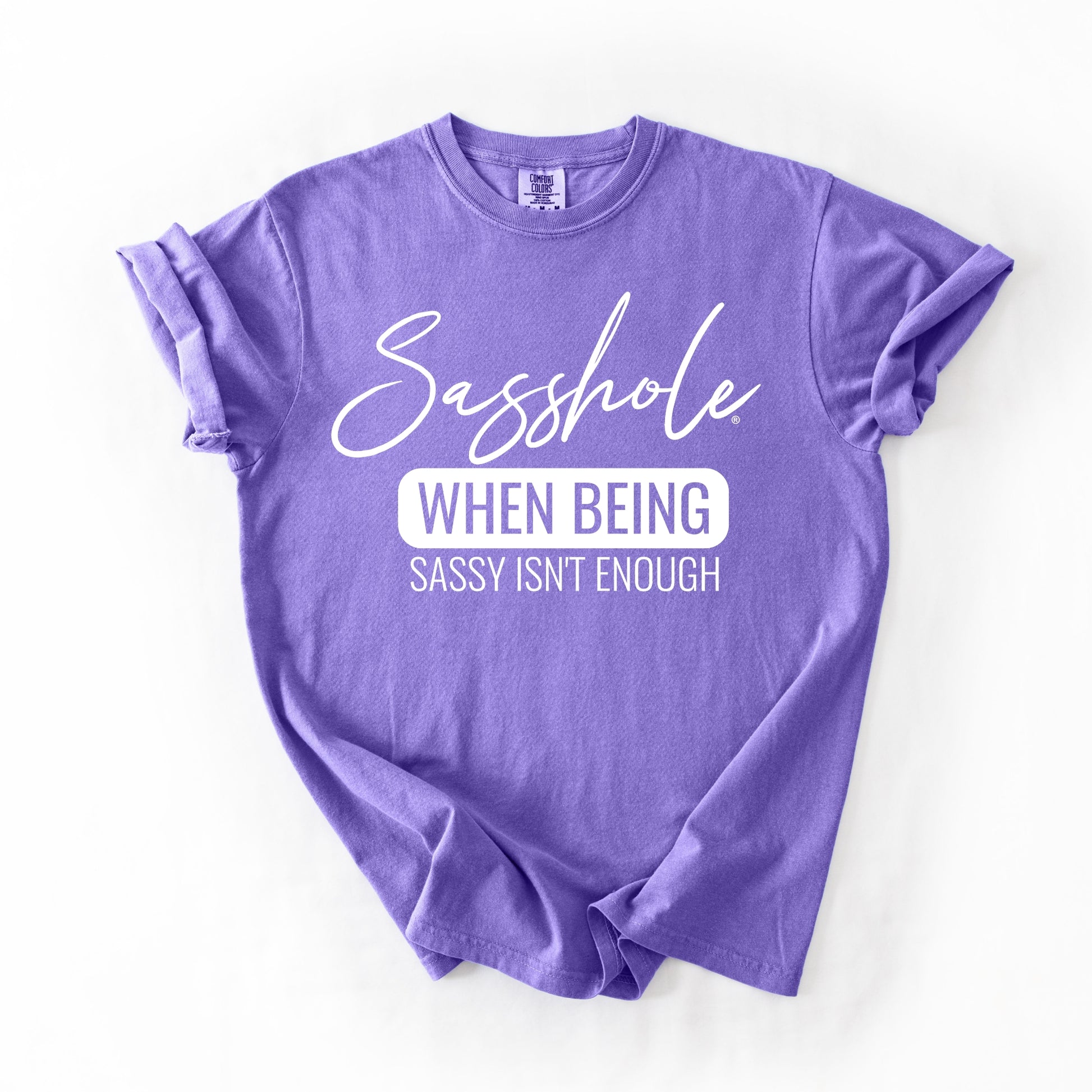 Sasshole “When Being Sassy Isn’t Enough” Comfort Colors® Tee – Bold Graphic T-Shirt