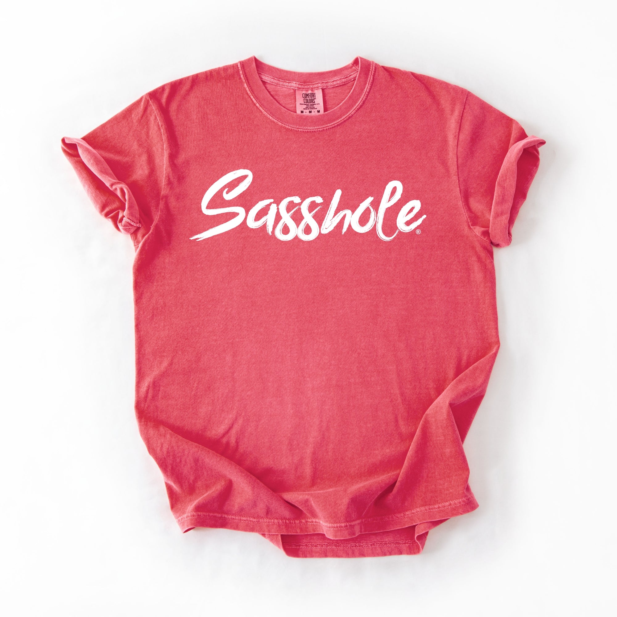 Image of Sasshole Women’s Comfort Colors® Tee – Bold Logo Funny Graphic T-Shirt, Relaxed Fit Statement Shirt