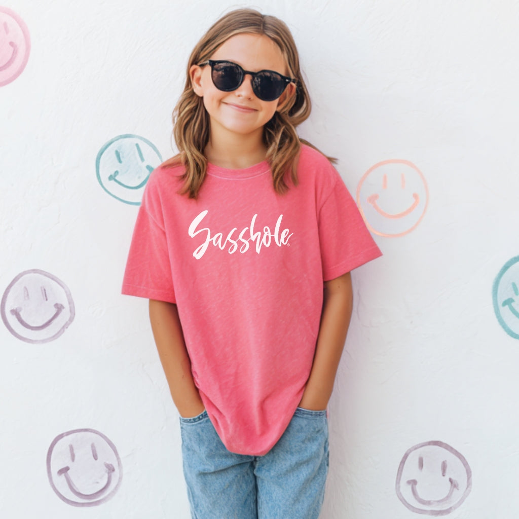 Sasshole® Youth T-Shirt – Cute & Comfy Comfort Colors® Graphic Tee for Bold Kids