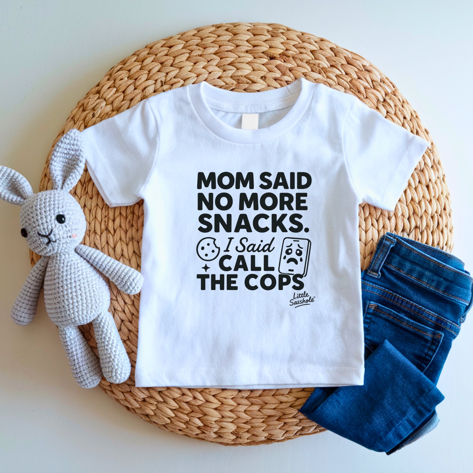 Image of “No More Snacks? I’m Calling the Cops” – Little Sasshole Kids Tee