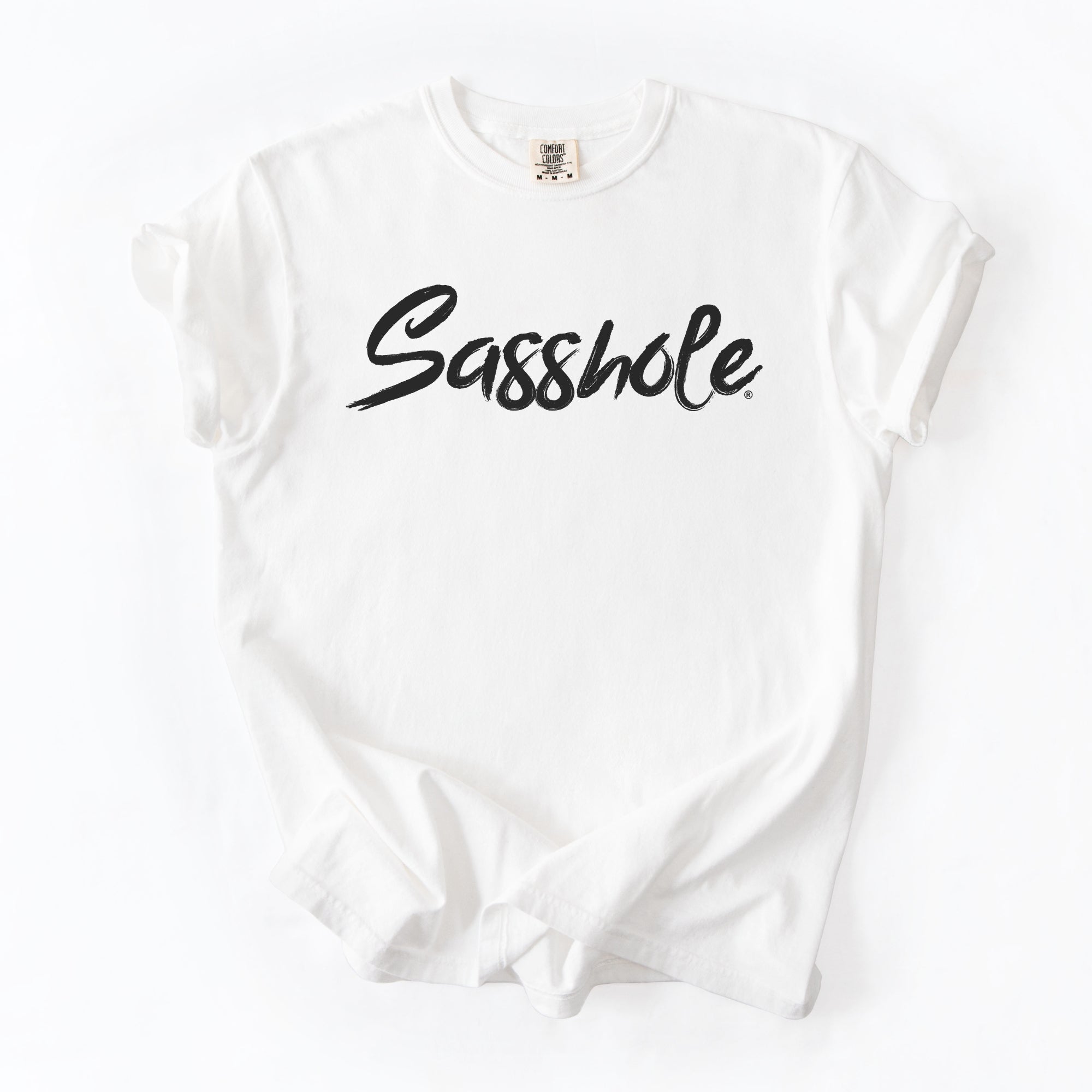 Image of Sasshole Women’s Comfort Colors® Tee – Bold Logo Funny Graphic T-Shirt, Relaxed Fit Statement Shirt