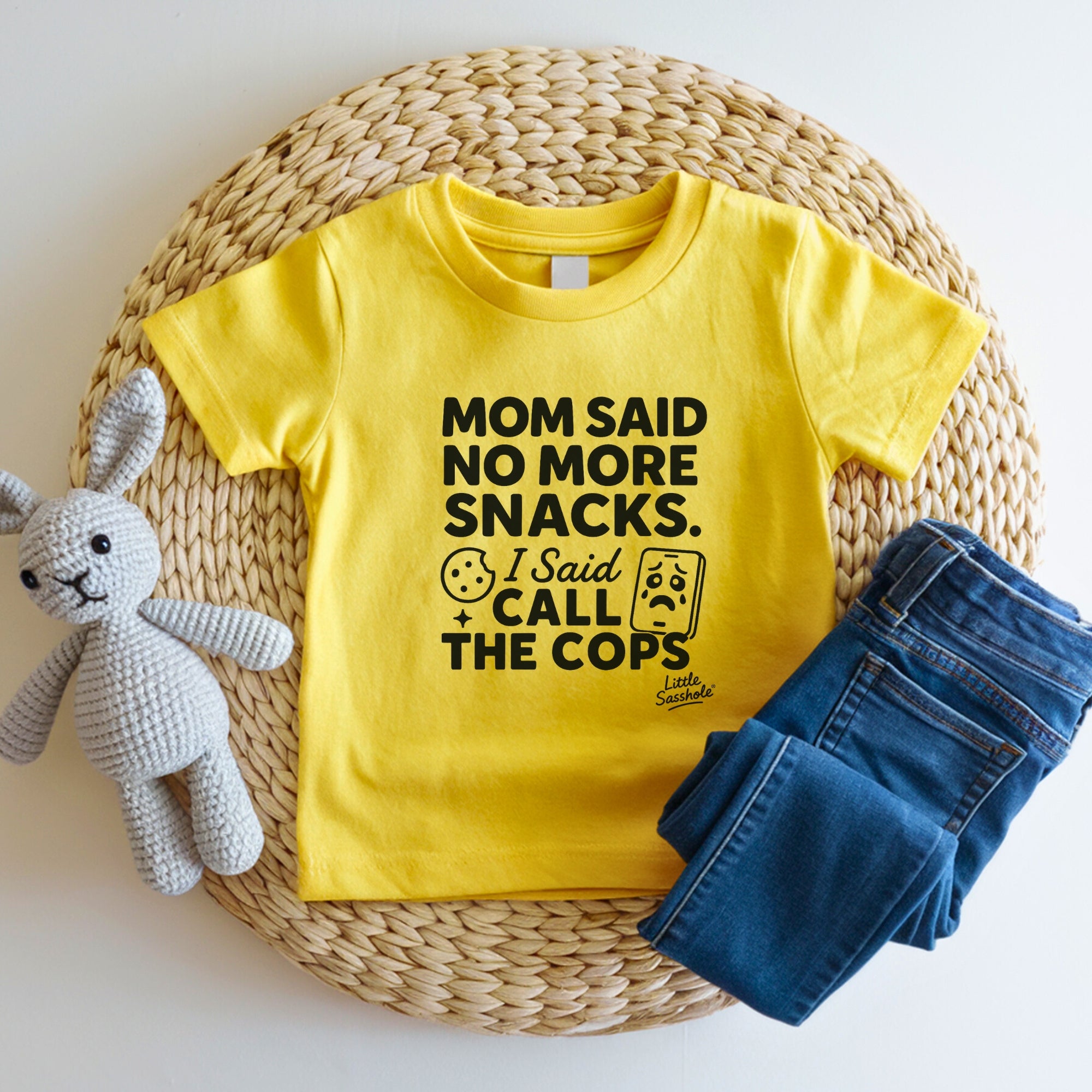 Image of “No More Snacks? I’m Calling the Cops” – Little Sasshole Kids Tee