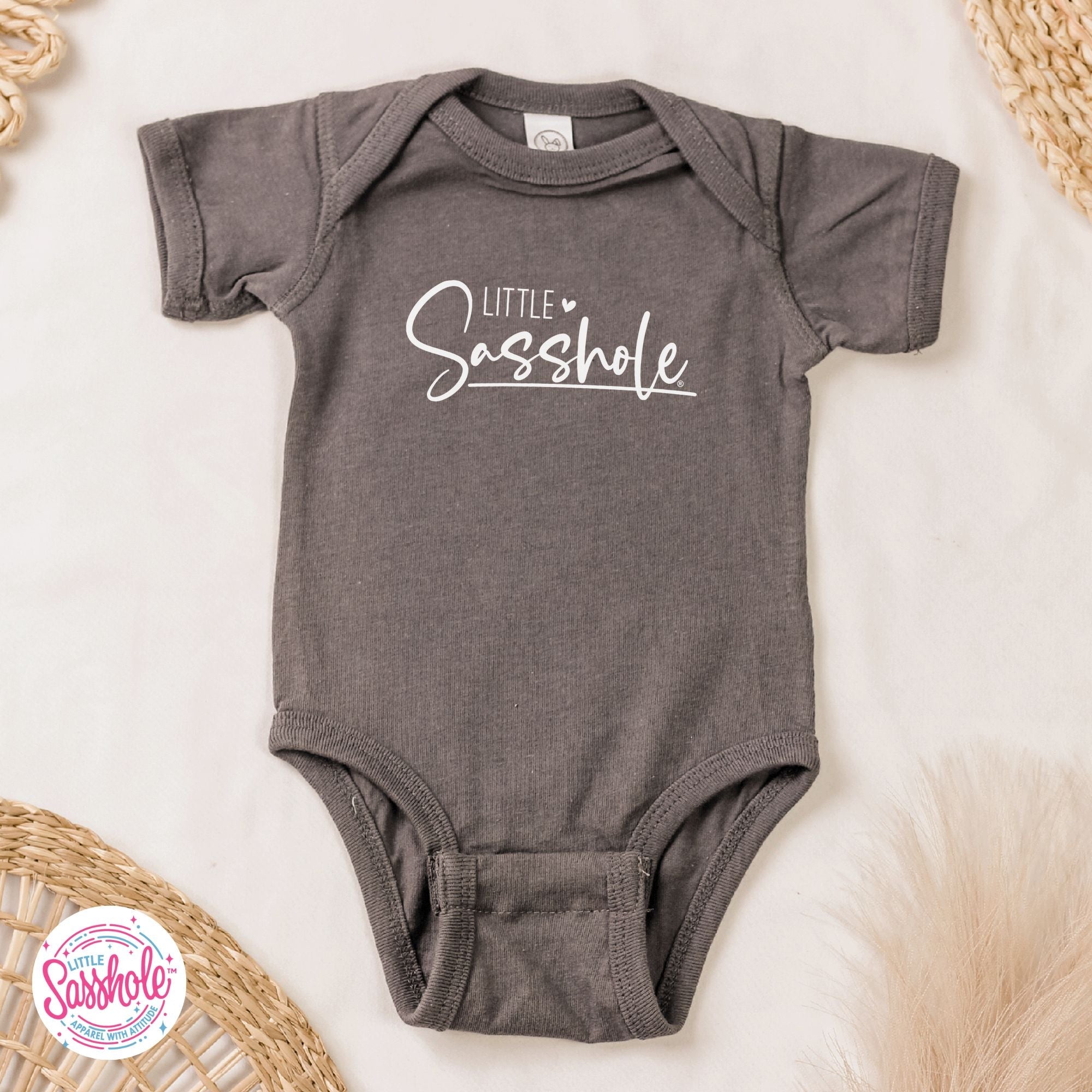 Adorable Attitude: Little Sasshole™ Baby Onesie® Charm - Funny Graphic Tee by Sasshole® Clothing
