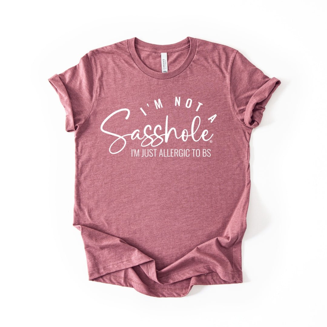 Image of Allergic to BS – Women’s T-Shirt | Funny Sarcastic Graphic Tee | Sasshole® - Funny Graphic Tee by Sasshole® Clothing
