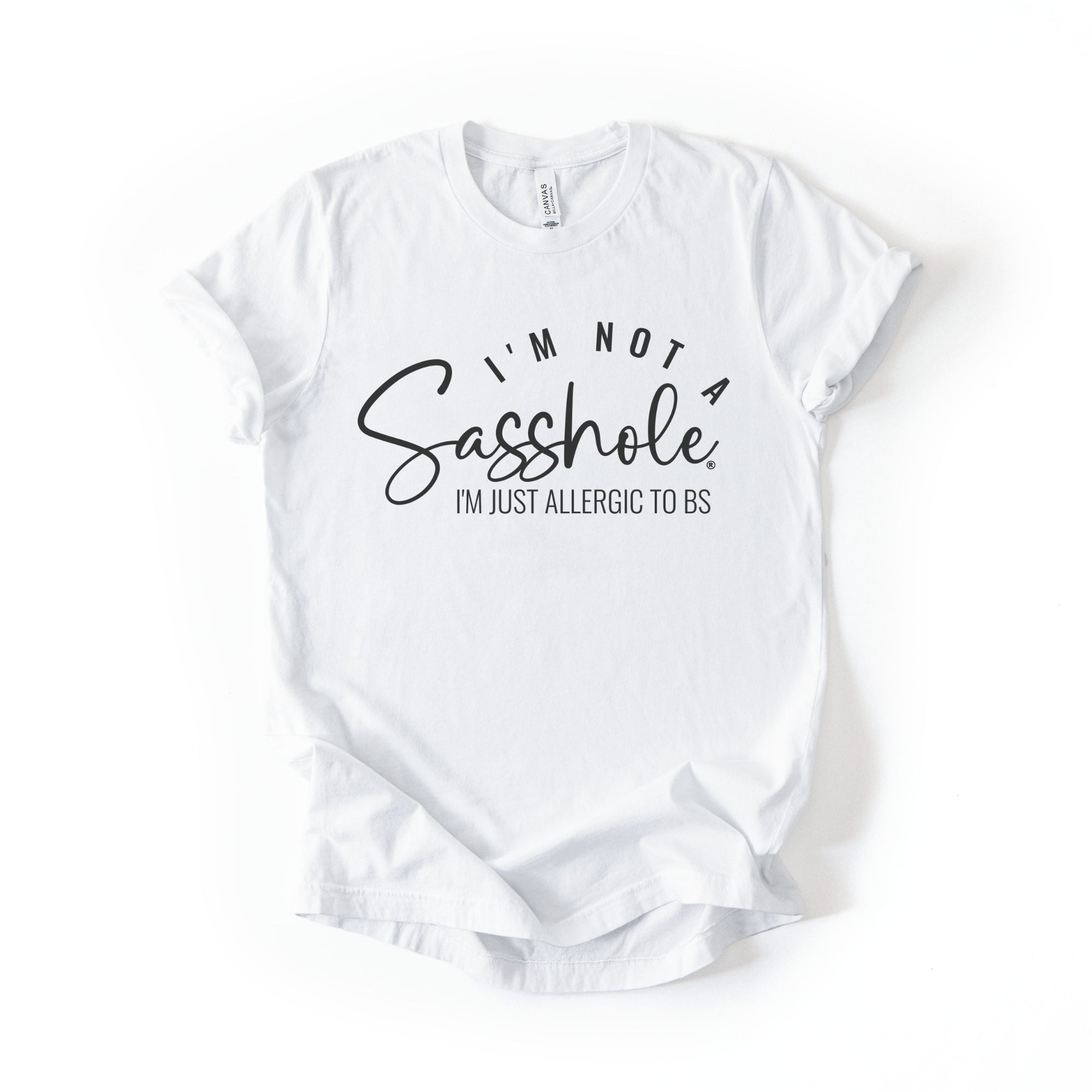 Image of Allergic to BS – Women’s T-Shirt | Funny Sarcastic Graphic Tee | Sasshole® - Funny Graphic Tee by Sasshole® Clothing