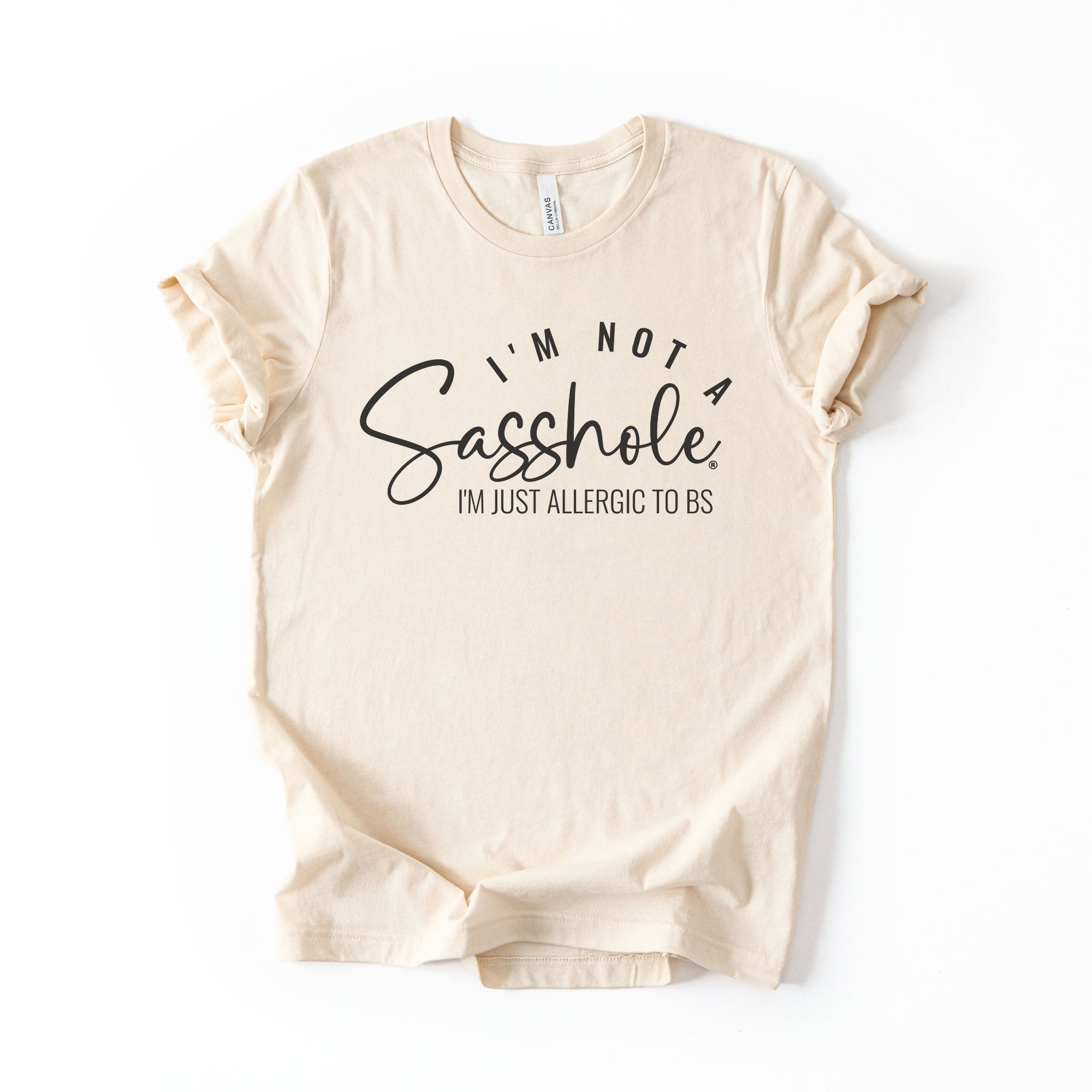 Image of Allergic to BS – Women’s T-Shirt | Funny Sarcastic Graphic Tee | Sasshole® - Funny Graphic Tee by Sasshole® Clothing