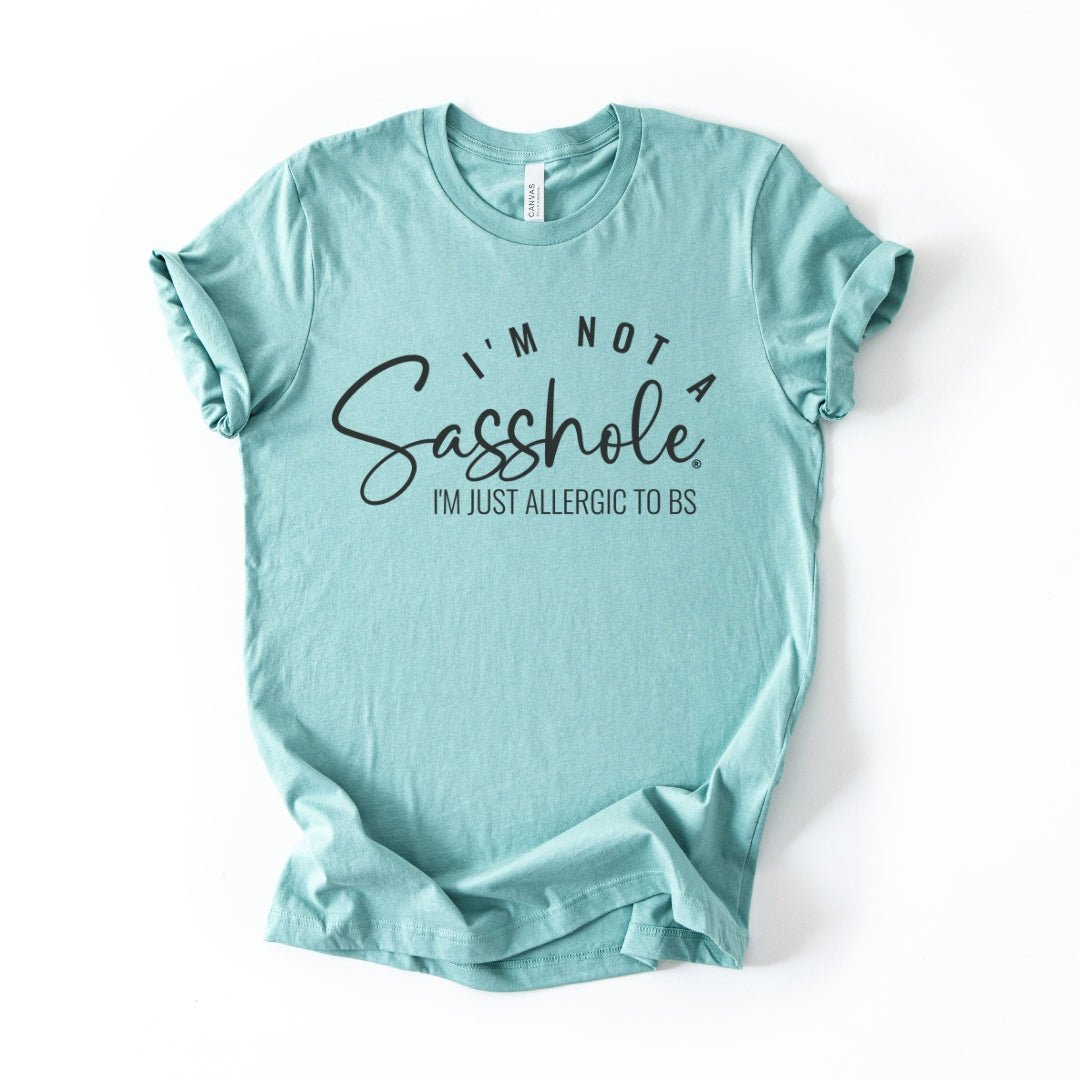Image of Allergic to BS – Women’s T-Shirt | Funny Sarcastic Graphic Tee | Sasshole® - Funny Graphic Tee by Sasshole® Clothing