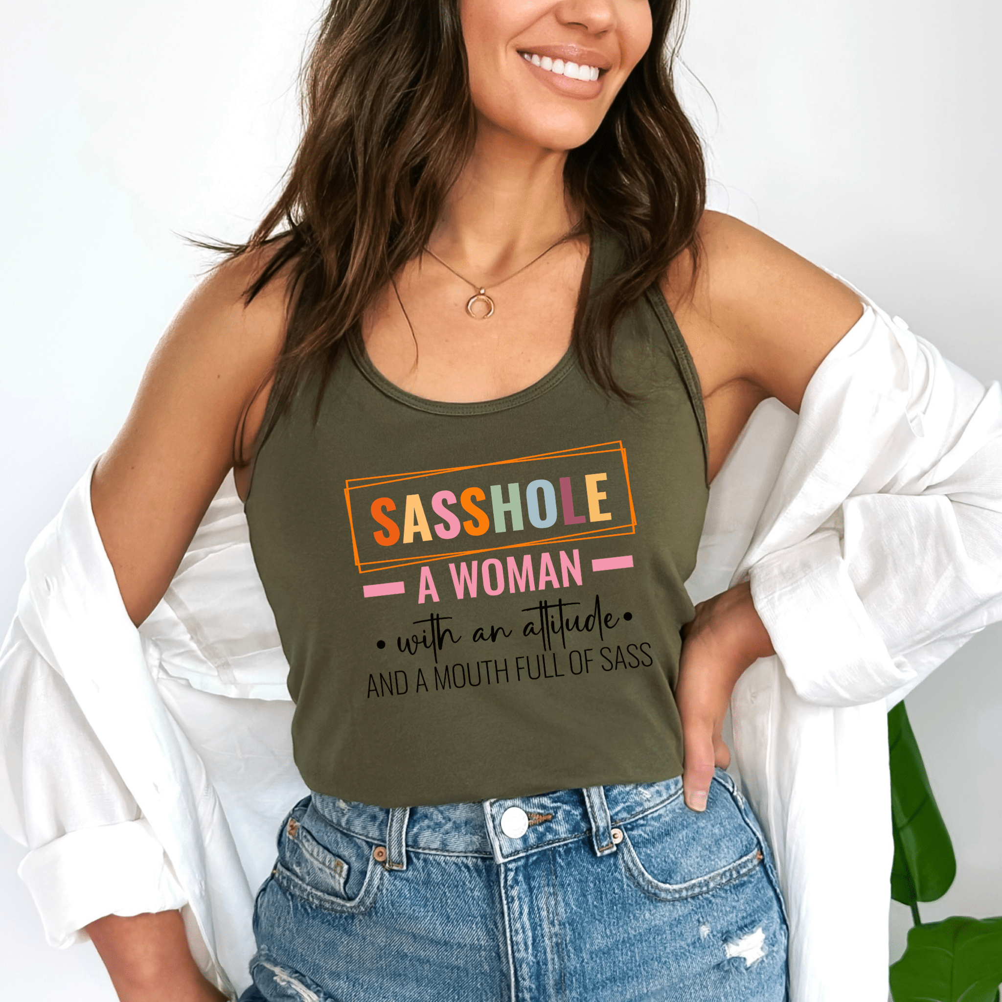 Image of Allergic to BS – Women’s Tank Top | Funny Sarcastic Graphic Tee | Sasshole® - Funny Graphic Tee by Sasshole® Clothing