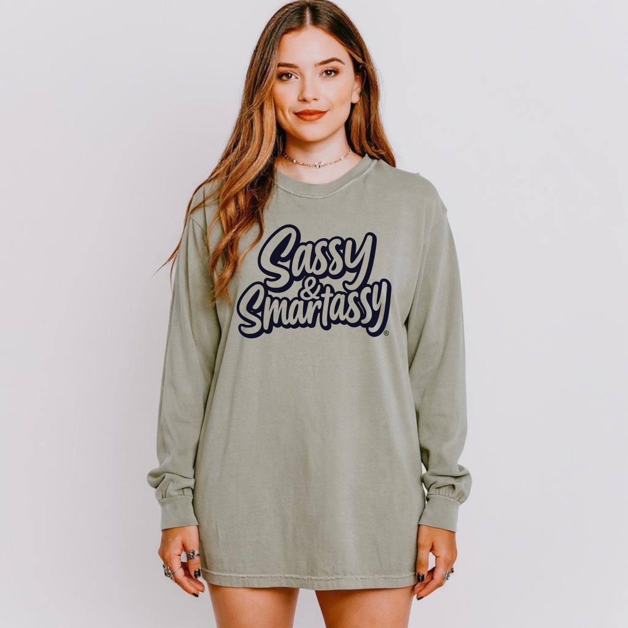 Image of Bold with a Brain – Women’s Relaxed Fit Long Sleeve T-Shirt | Funny Graphic Tee | Sassy & Smartassy™ - Funny Graphic Tee by Sasshole® Clothing