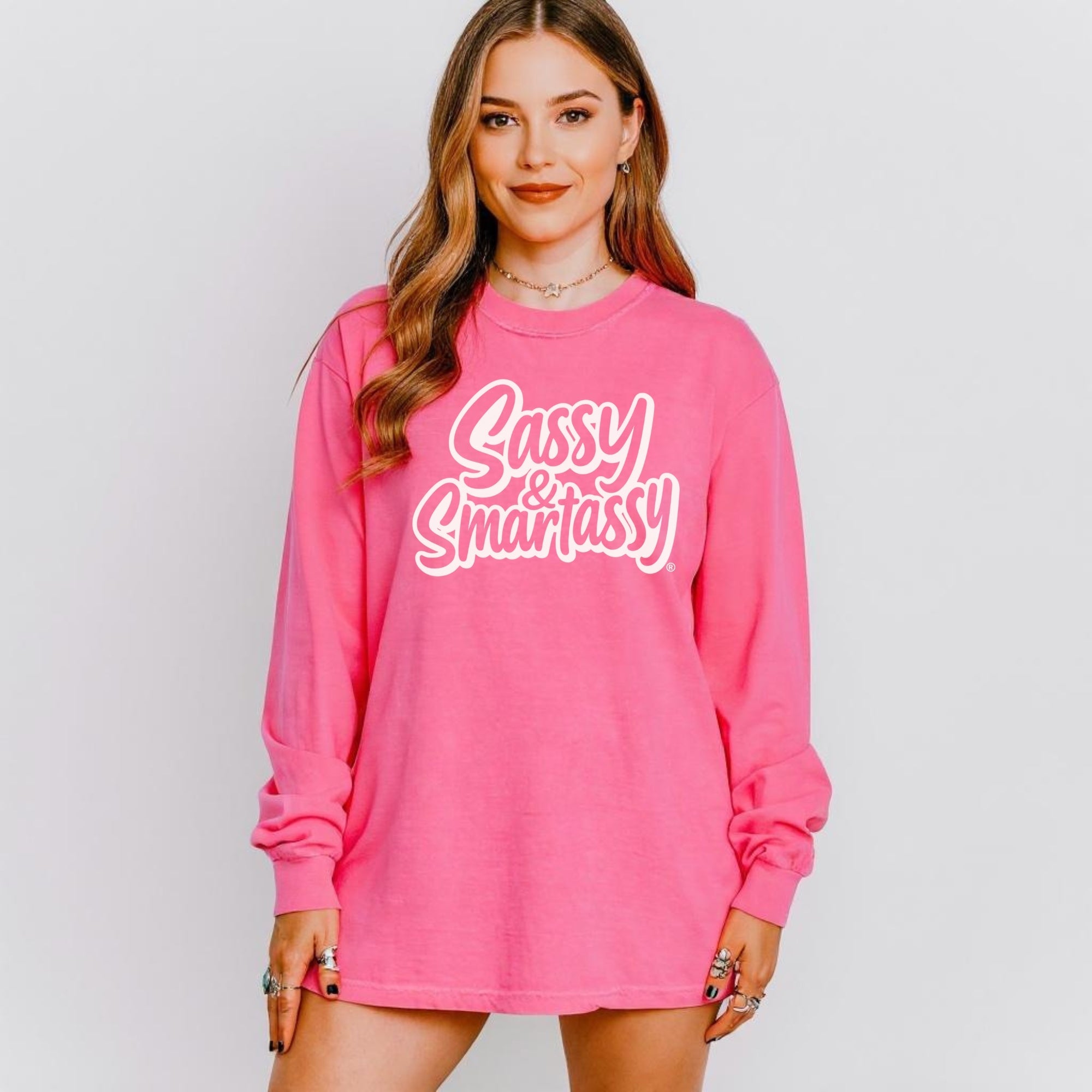 Bold with a Brain – Women’s Relaxed Fit Long Sleeve T-Shirt | Funny Graphic Tee | Sassy & Smartassy™ - Funny Graphic Tee by Sasshole® Clothing